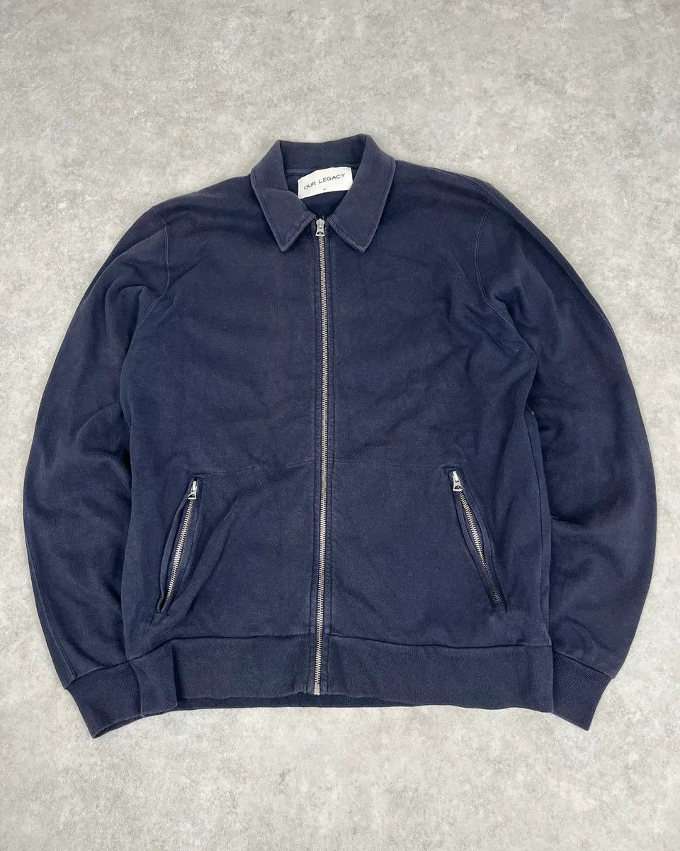 Our Legacy SS2016 Our Legacy Navy Interlock Zip-up Jacket Size US M / EU 48-50 / 2 - 1 Thumbnail