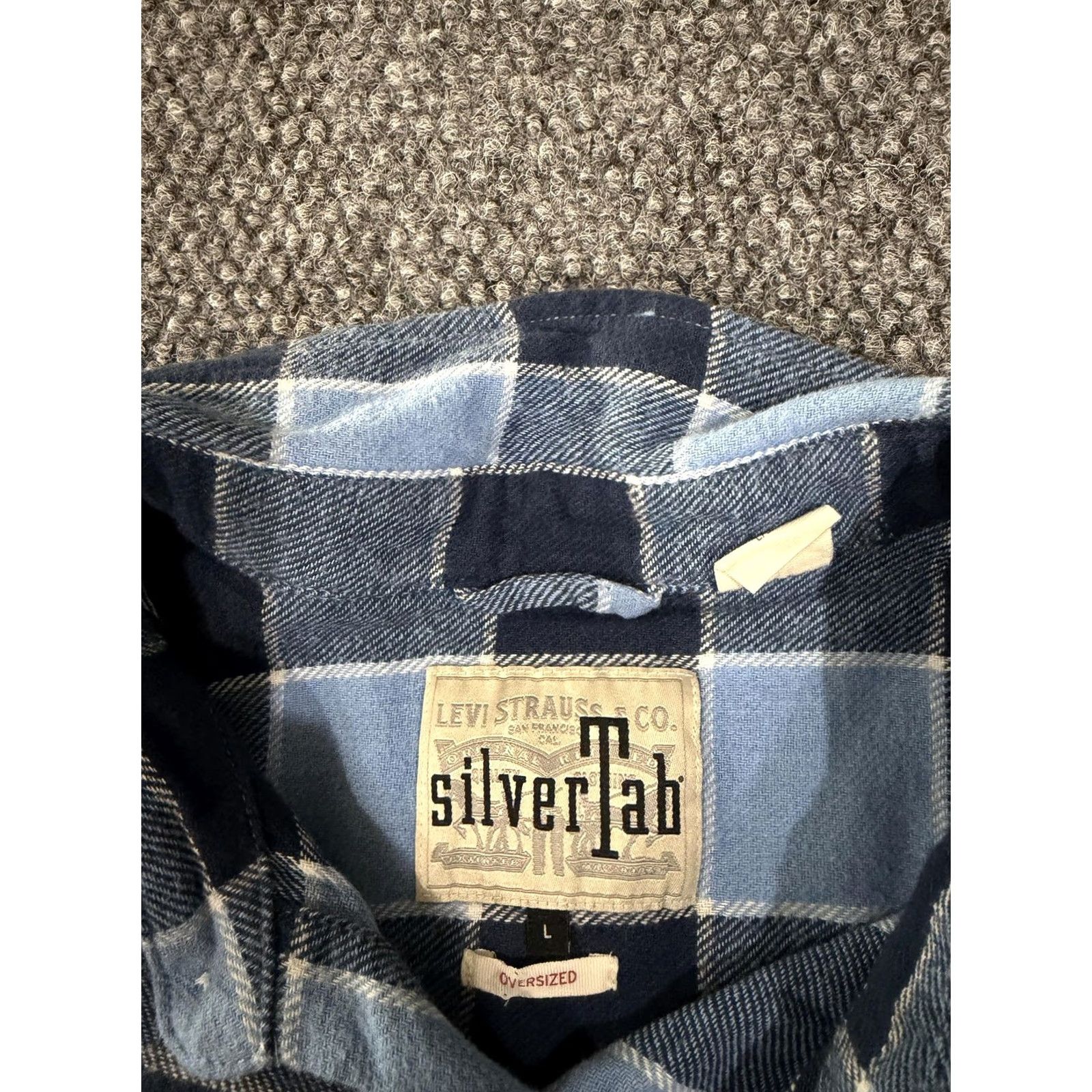 Levi's Levi's SilverTab Shirt Mens L Blue Plaid Flannel Long Sleeve Button Front Size US L / EU 52-54 / 3 - 5 Thumbnail