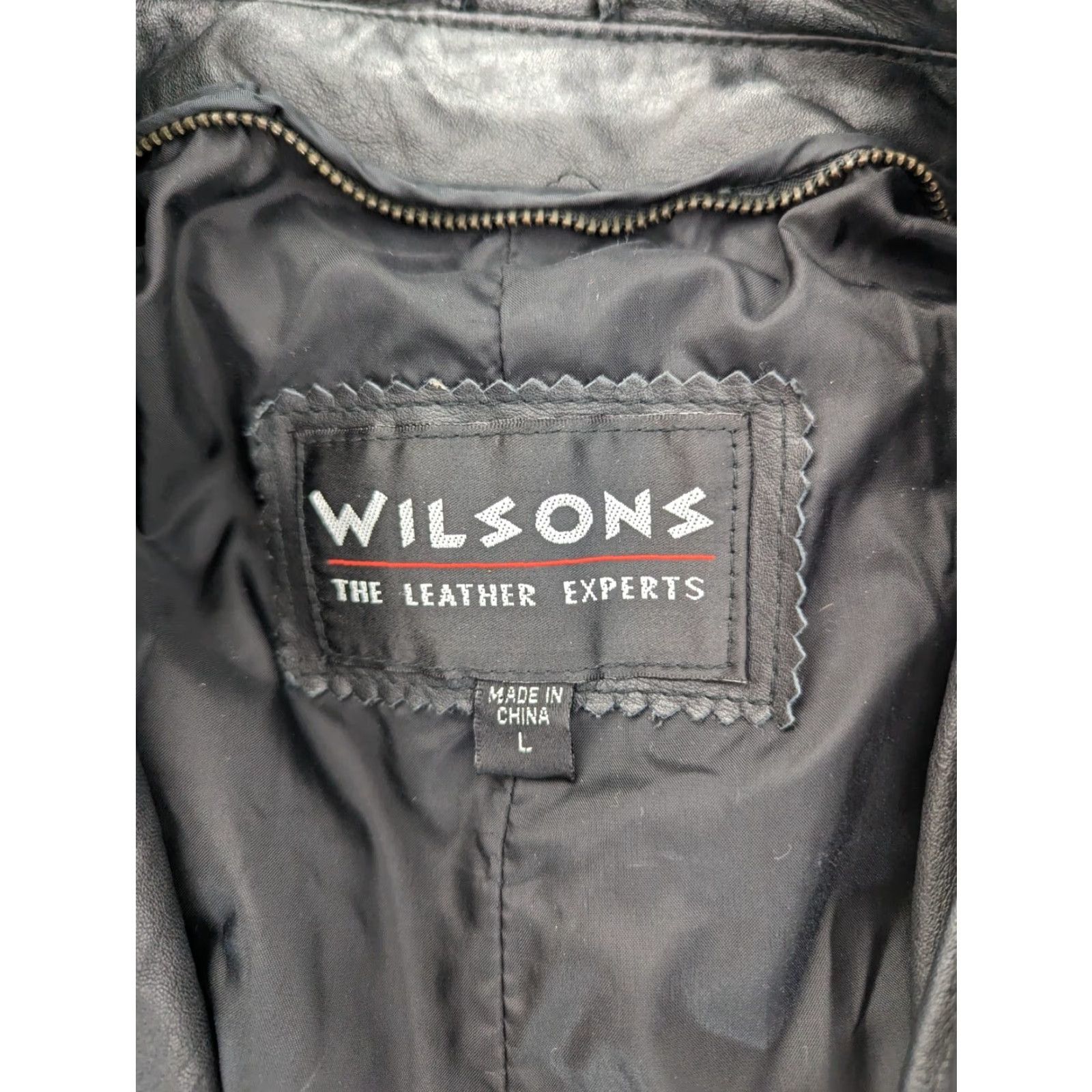 Wilson VINTAGE Wilsons Leather Coat Long Overcoat Women Large Black Trench Coat Bomber Jacket Size L / US 10 / IT 46 - 4 Thumbnail
