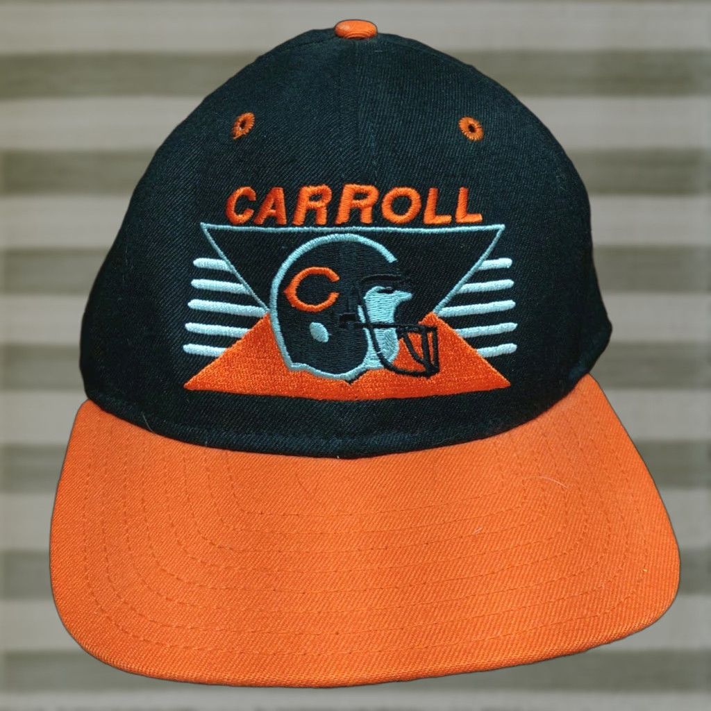 Vintage VINTAGE DeLong High School Snapback Hat Tigers Carroll Iowa 90's USA Men Black Cotton Canvas Adjustable Tiger Sports 90s Hats Size ONE SIZE - 1 Thumbnail