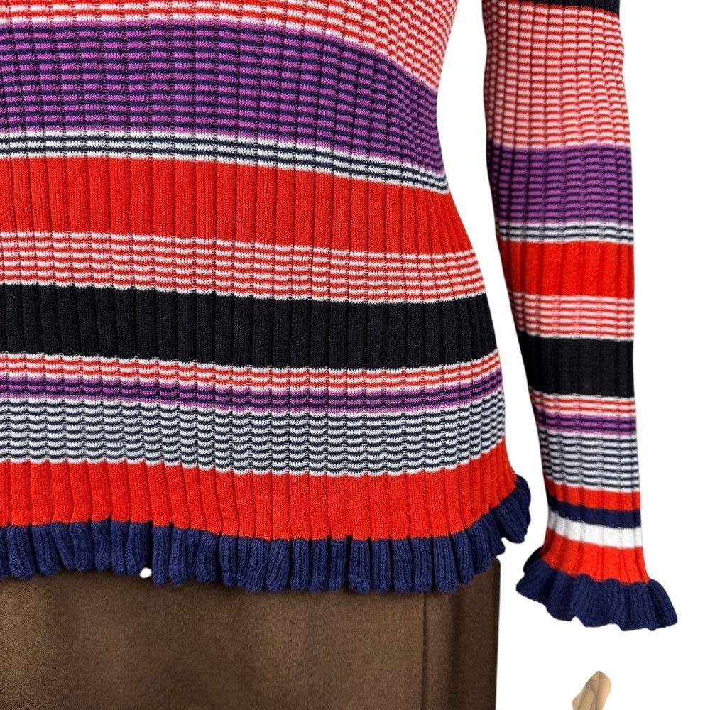 Hugo Boss BOSS Hugo Boss Striped Cotton Ruffle Hem Sweater M Size M / US 6-8 / IT 42-44 - 8 Thumbnail