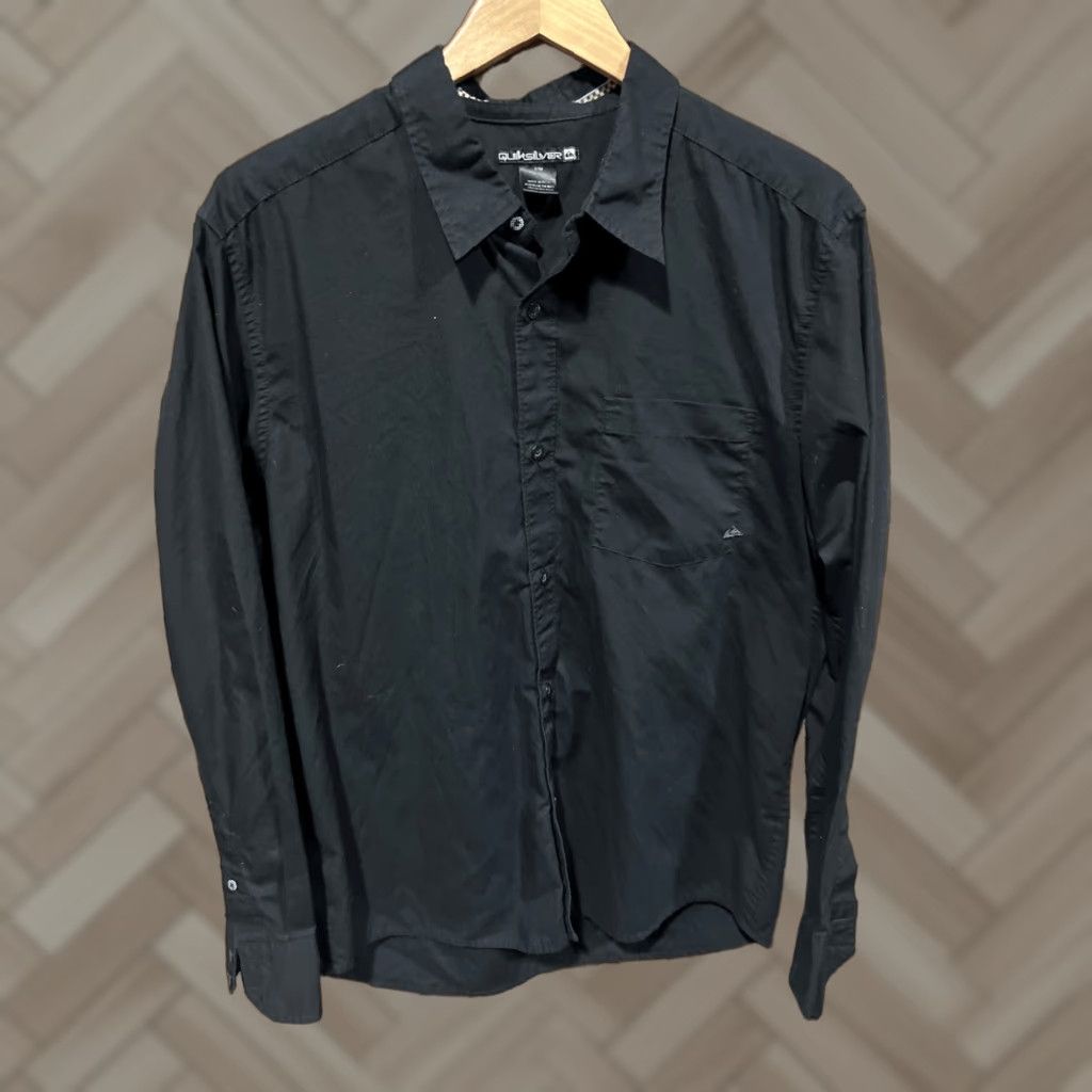 Quiksilver Quiksilver Mens Button-Up Shirt Long Sleeve Black Embroidered Plaid Knit Cotton Western Casual XW? Size US L / EU 52-54 / 3 - 1 Thumbnail