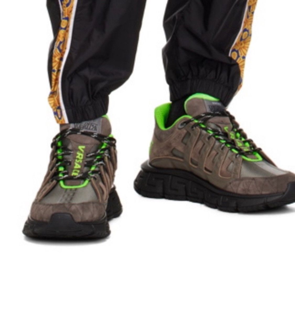 Versace Versace Trigreca Low Top Sneaker (Men) PEPPER/ TAUPE Size US 10 / EU 43 - 2 Thumbnail