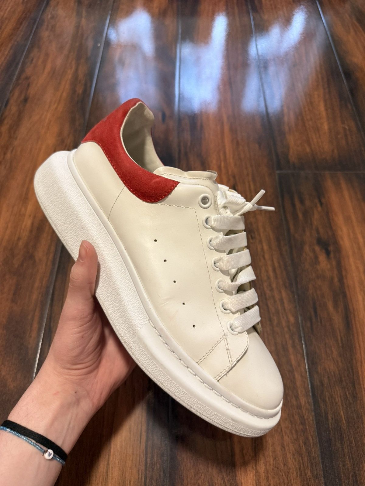 Alexander McQueen Alexander Mcqueen Oversized Sneaker White Red Velvet Heel Size US 10 / EU 43 - 2 Thumbnail