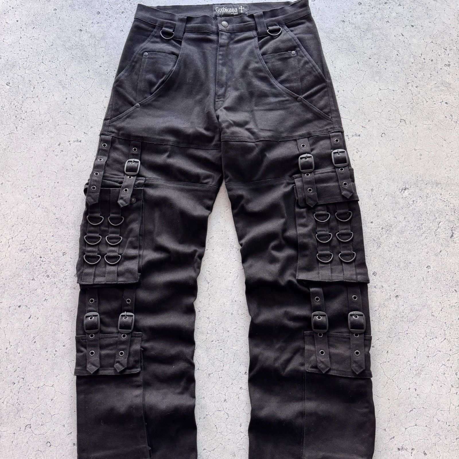 Tripp NYC Gothicana Bandage Cargo Y2K Pants Avantgarde Vintage Size US 32 / EU 48 - 3 Thumbnail