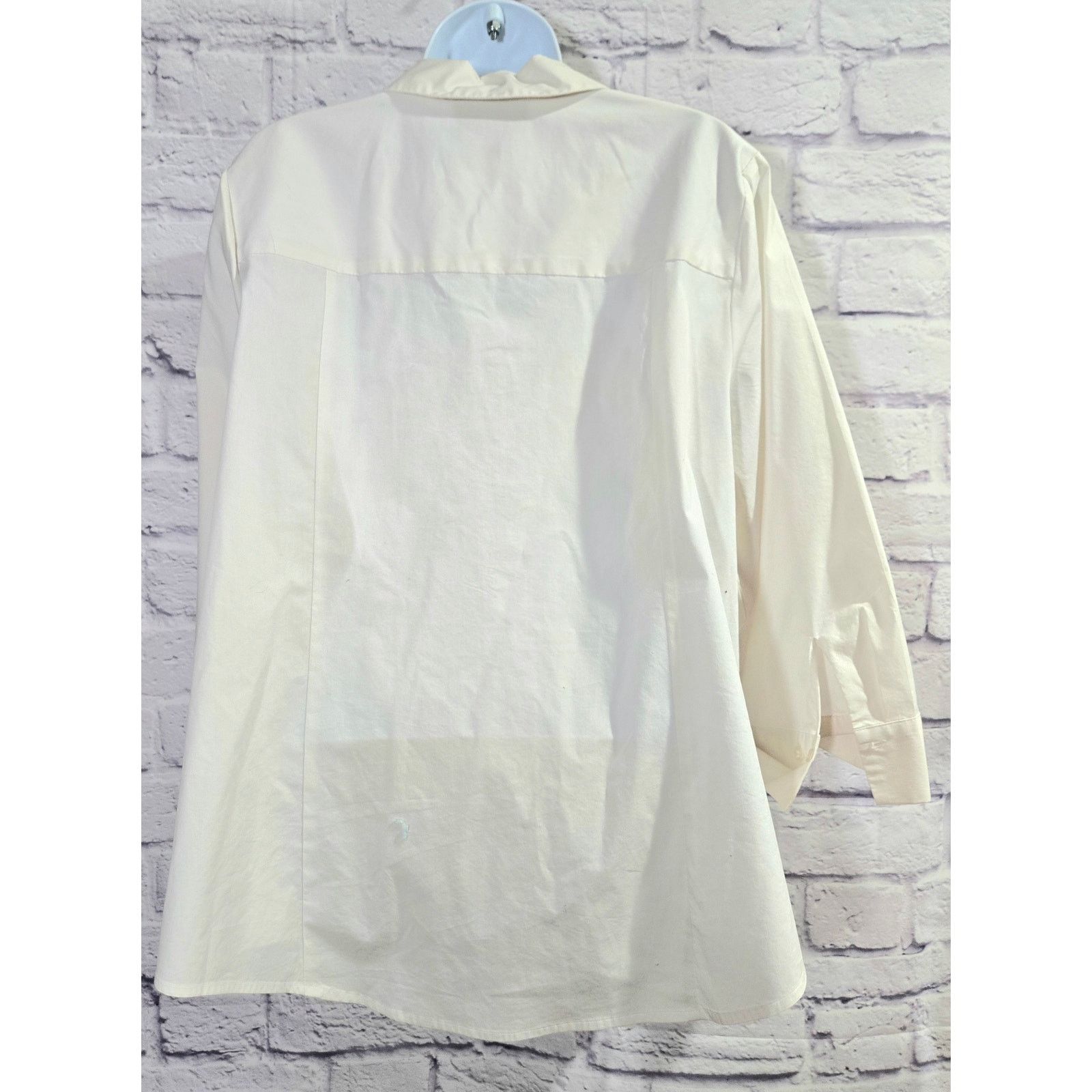 Other Lane Bryant White V Neck Collard Button Up Top 20 Size 3XL / US 20-22 - 3 Thumbnail