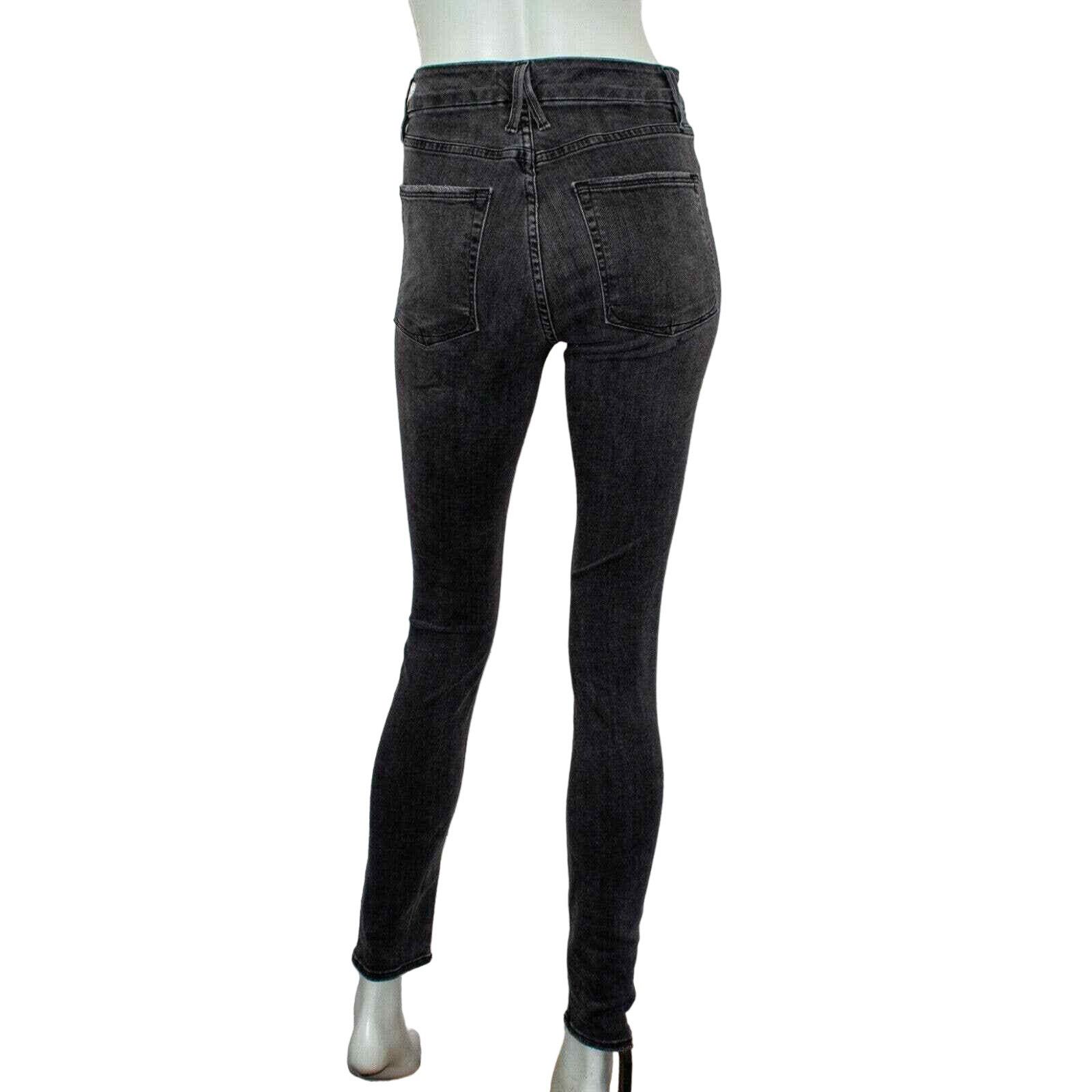 Good American GOOD AMERICAN Good Waist Denim Jeans Destressed Ripped Wash Size 26" / US 2 / IT 38 - 4 Thumbnail