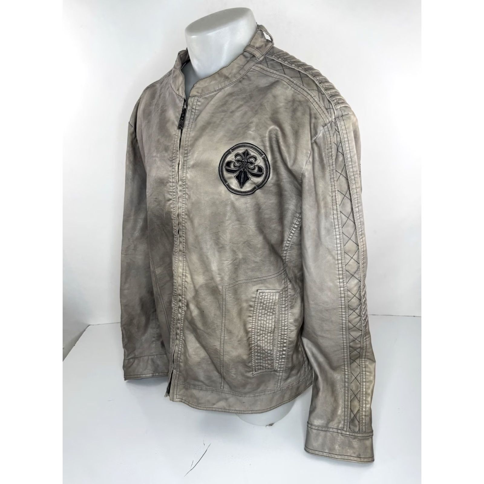 Affliction AFFLICTION / BUCKLE Black Premium Vintage Embroidered Faux Leather 2XL Jacket Size US XXL / EU 58 / 5 - 4 Thumbnail