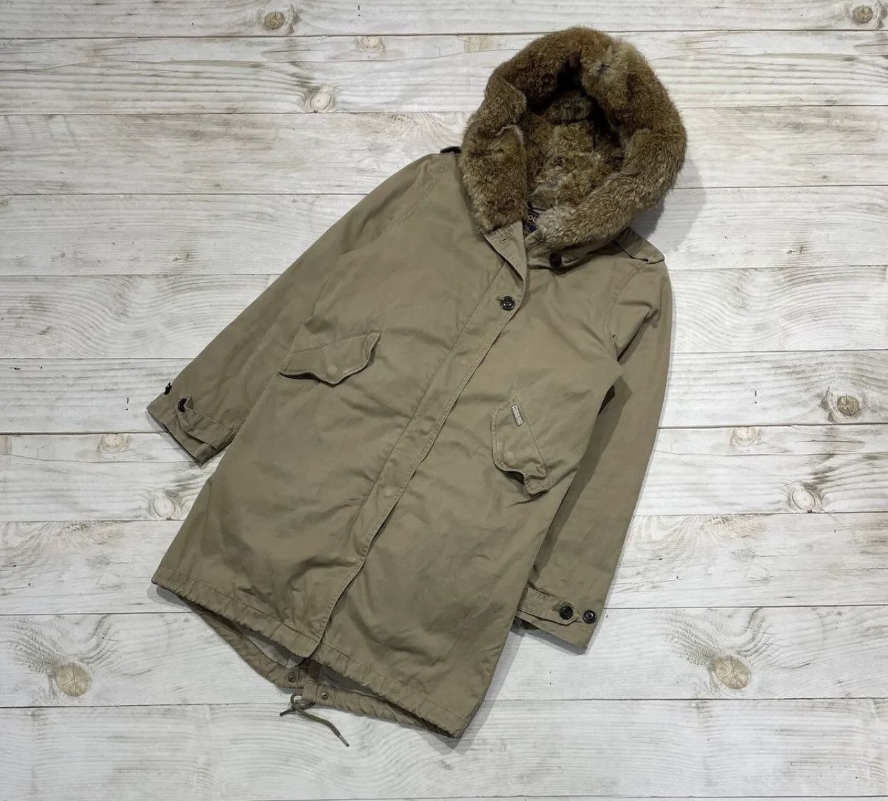 image of Vintage Woolrich John Rich & Bros. Parka Cotton Jacket Xs in Brown, Men's