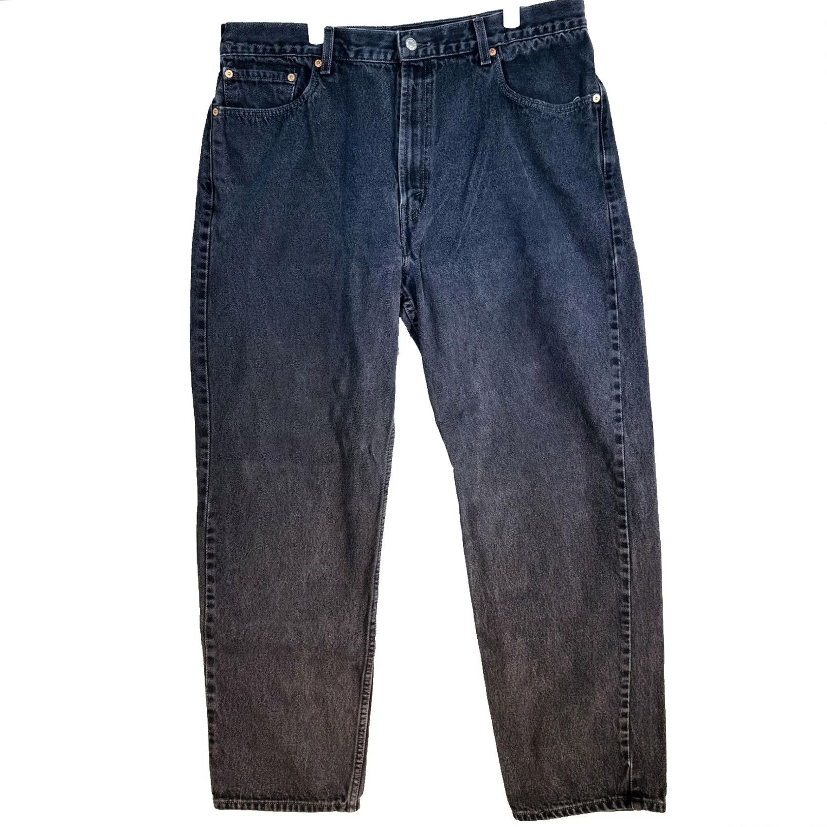 Levi's Levis 550 Jeans Mens 40x32 Black Charcoal Wash Relaxed Tapered Zip Fly Denim 5-Pocket Logo USA Leather Patch Size US 40 / EU 56 - 5 Thumbnail
