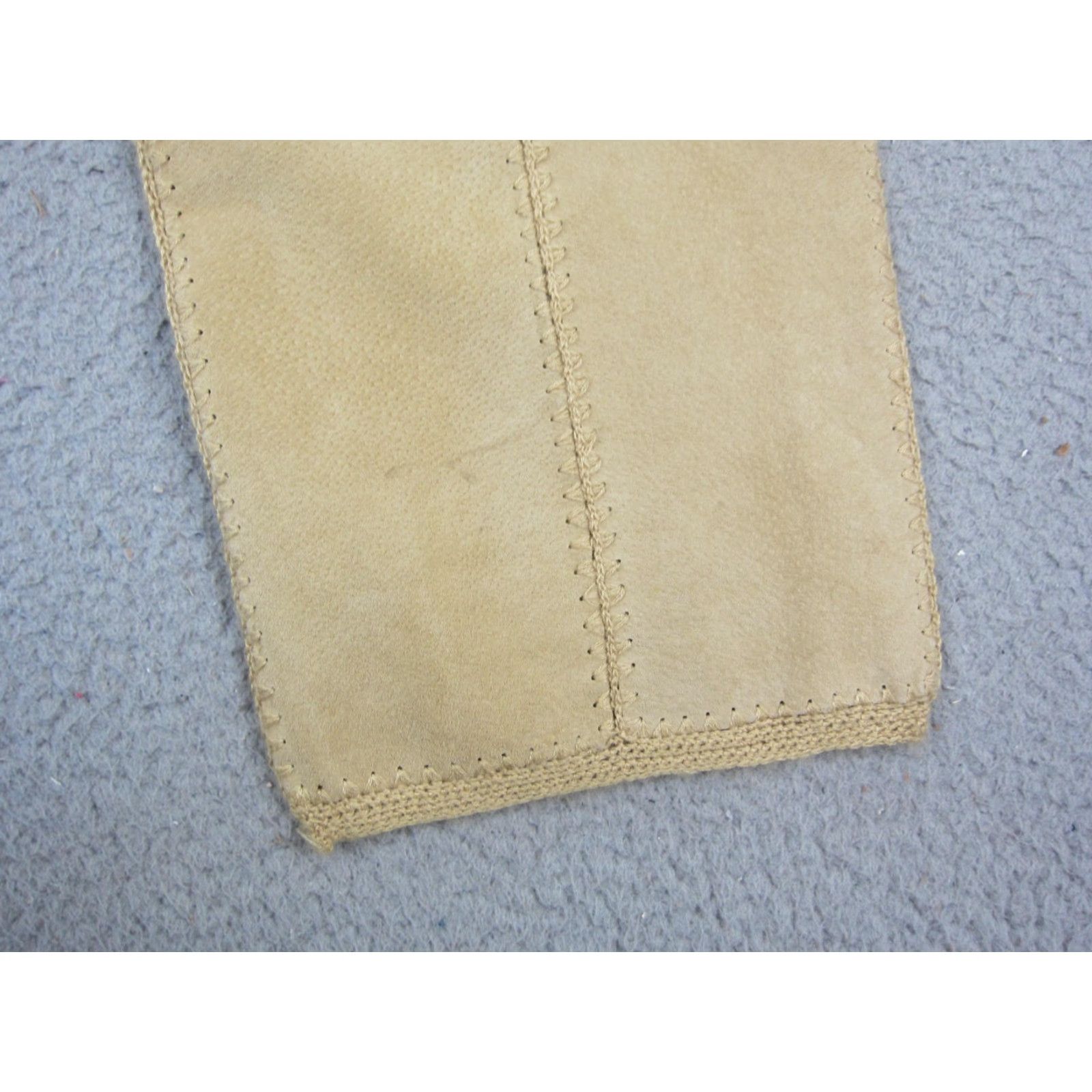 Essentials VINTAGE Suede Essentials Pants Mens L Brown Leather Wool Patchwork 80s 90s Retro Hippie Straight Mens Size US 33 - 3 Thumbnail