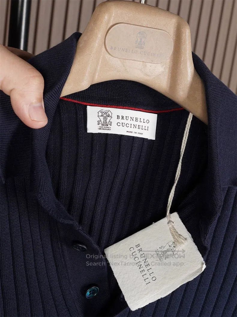 Brunello Cucinelli Brunello Cucinelli Sea Island Cotton Knit Short Sleeve Pol Size US M / EU 48-50 / 2 - 6 Thumbnail