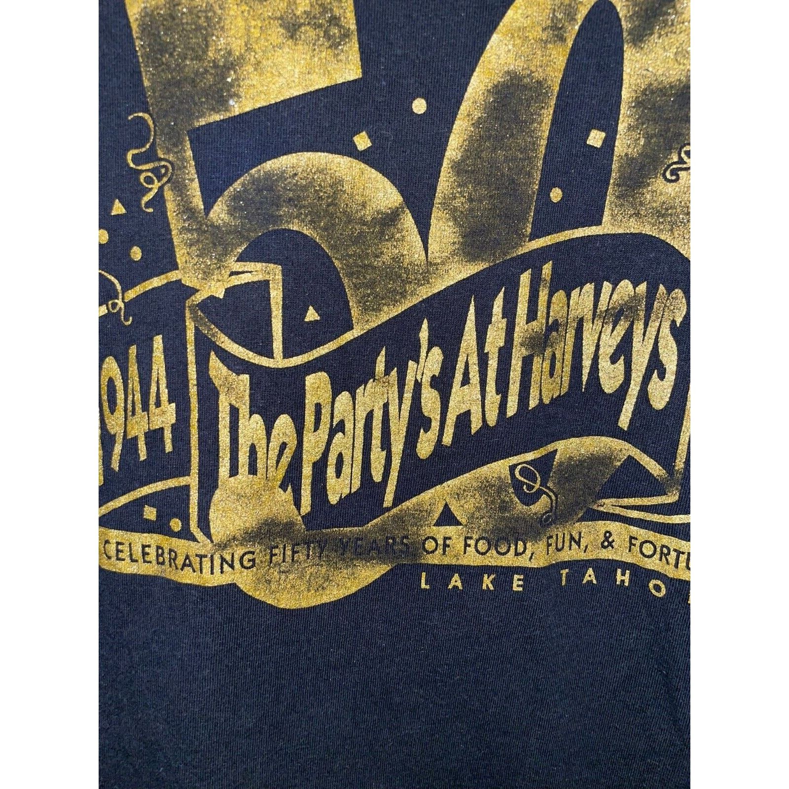 Jerzees Vintage The Party At Harveys Shirt 50th Tee 90s VTG M Medium Size US M / EU 48-50 / 2 - 3 Thumbnail