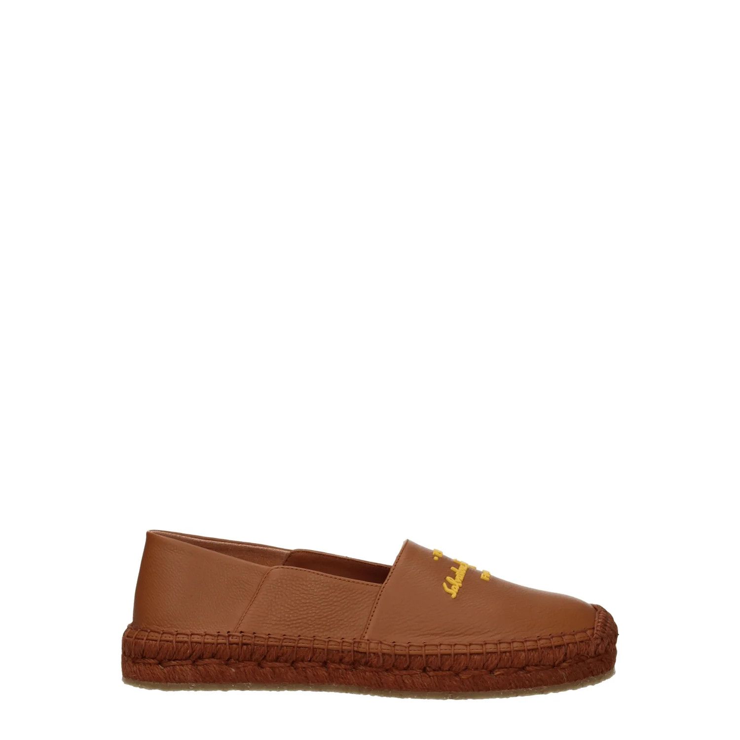 ob1o1e1224 Leather Espadrilles in Brown