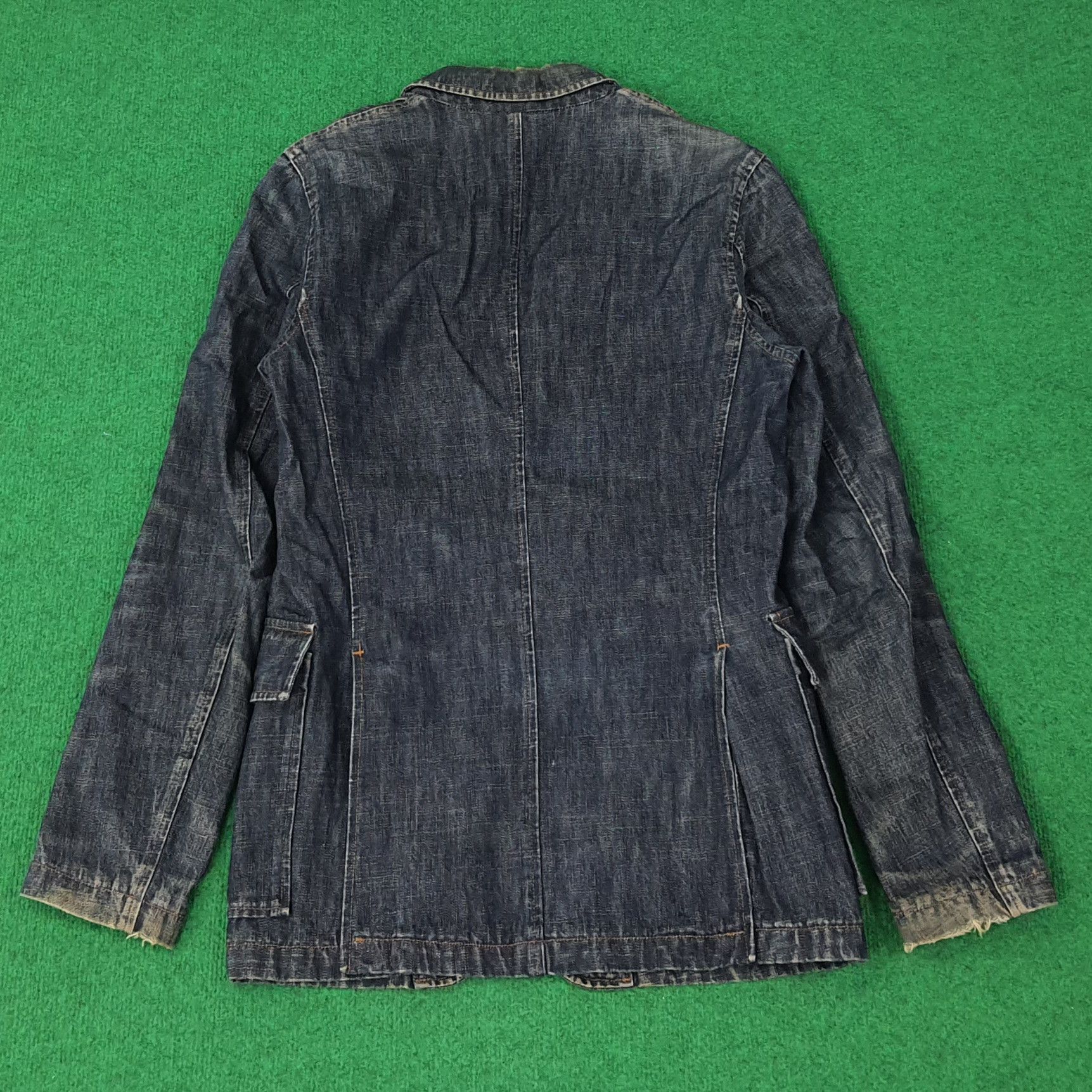 Miu Miu Vintage Miu Miu by Prada Denim Fiammato Blazer C256N2 Size XS / US 0-2 / IT 36-38 - 3 Thumbnail