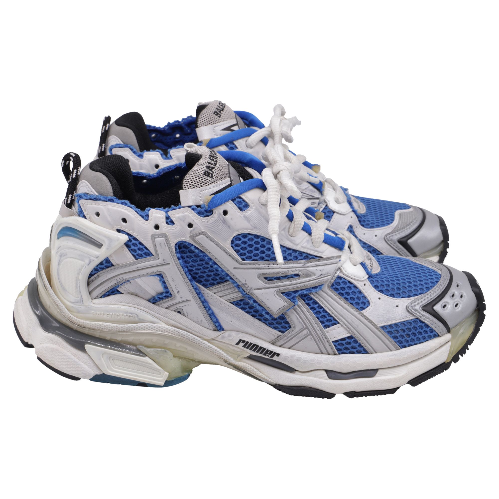 Balenciaga Balenciaga Runner Sneakers in Blue Polyurethane Size US 8 / EU 41 - 1 Thumbnail