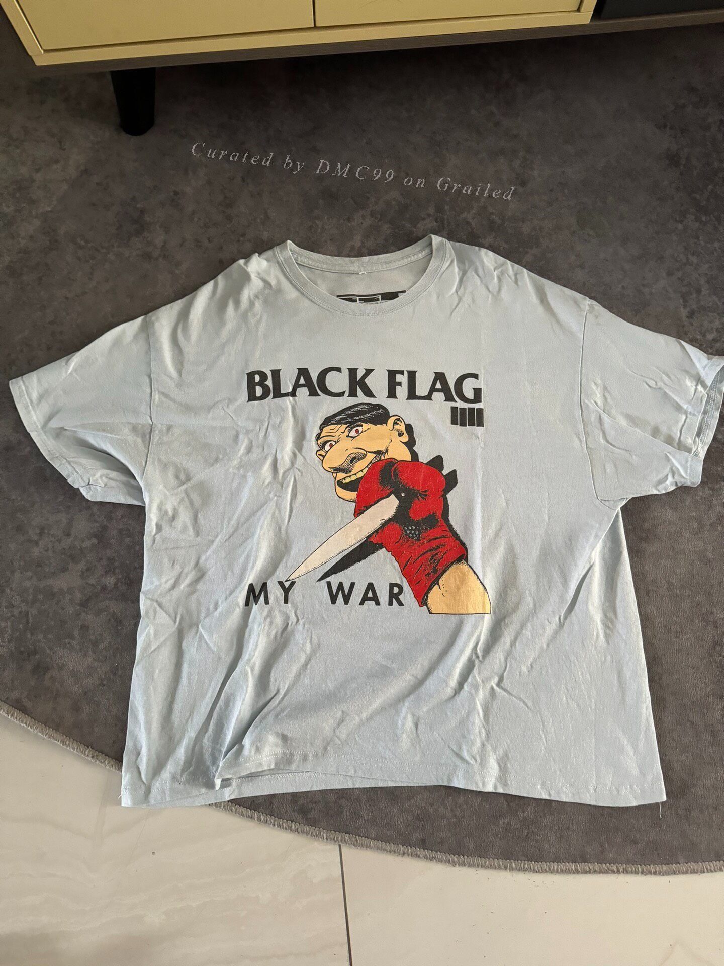 Vintage Vintage Black Flag Blue T-Shirt Size US M / EU 48-50 / 2 - 1 Thumbnail