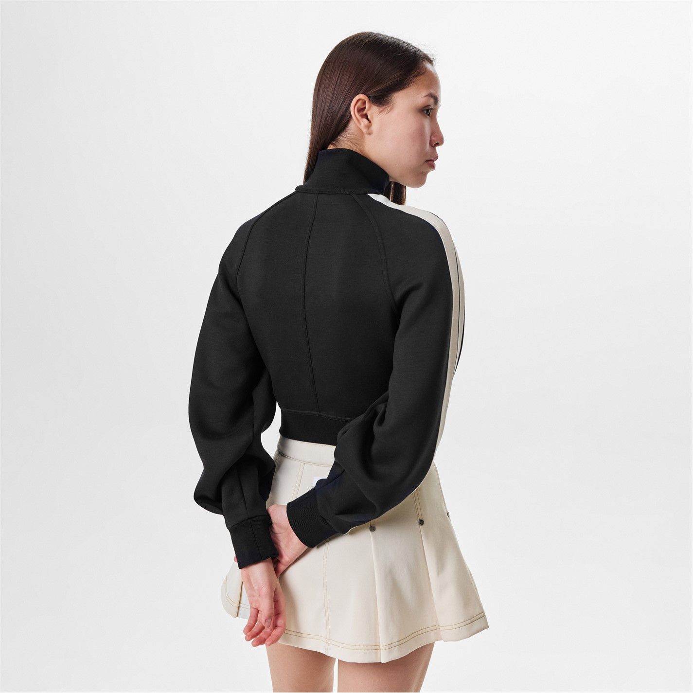 Palm Angels o1g2r1mq0325 Cropped Tracksuit Jacket in Black & White Size S / US 4 / IT 40 - 3 Thumbnail