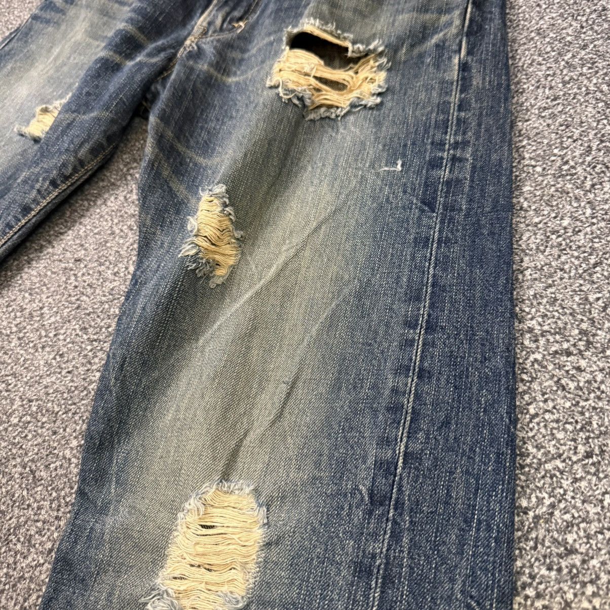 If Six Was Nine Vtg Archival Selvedge Edwin 505s Thrashed Distressed Mud Size US 29 - 7 Thumbnail