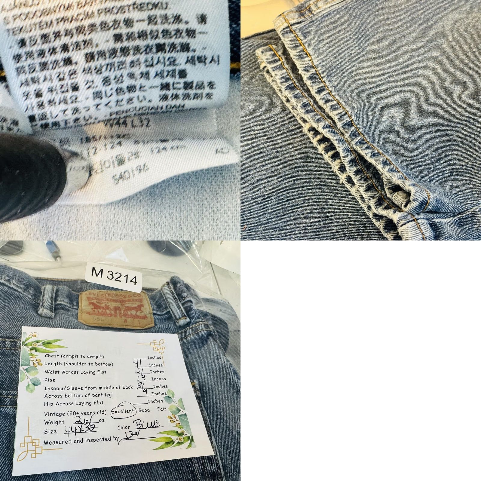 Levi's Levis 550 Jeans Mens 44x32 43x31 Blue Medium Wash Relaxed Tapered Denim Size US 44 / EU 60 - 8 Thumbnail