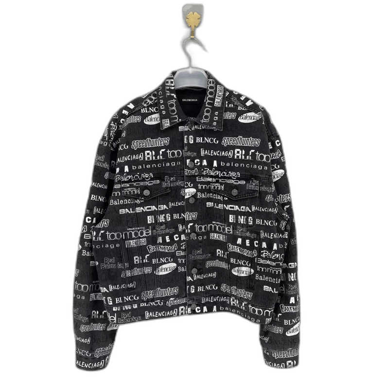Balenciaga Balenciaga Logo Print Denim Jacket-2505 Size US L / EU 52-54 / 3 - 1 Thumbnail