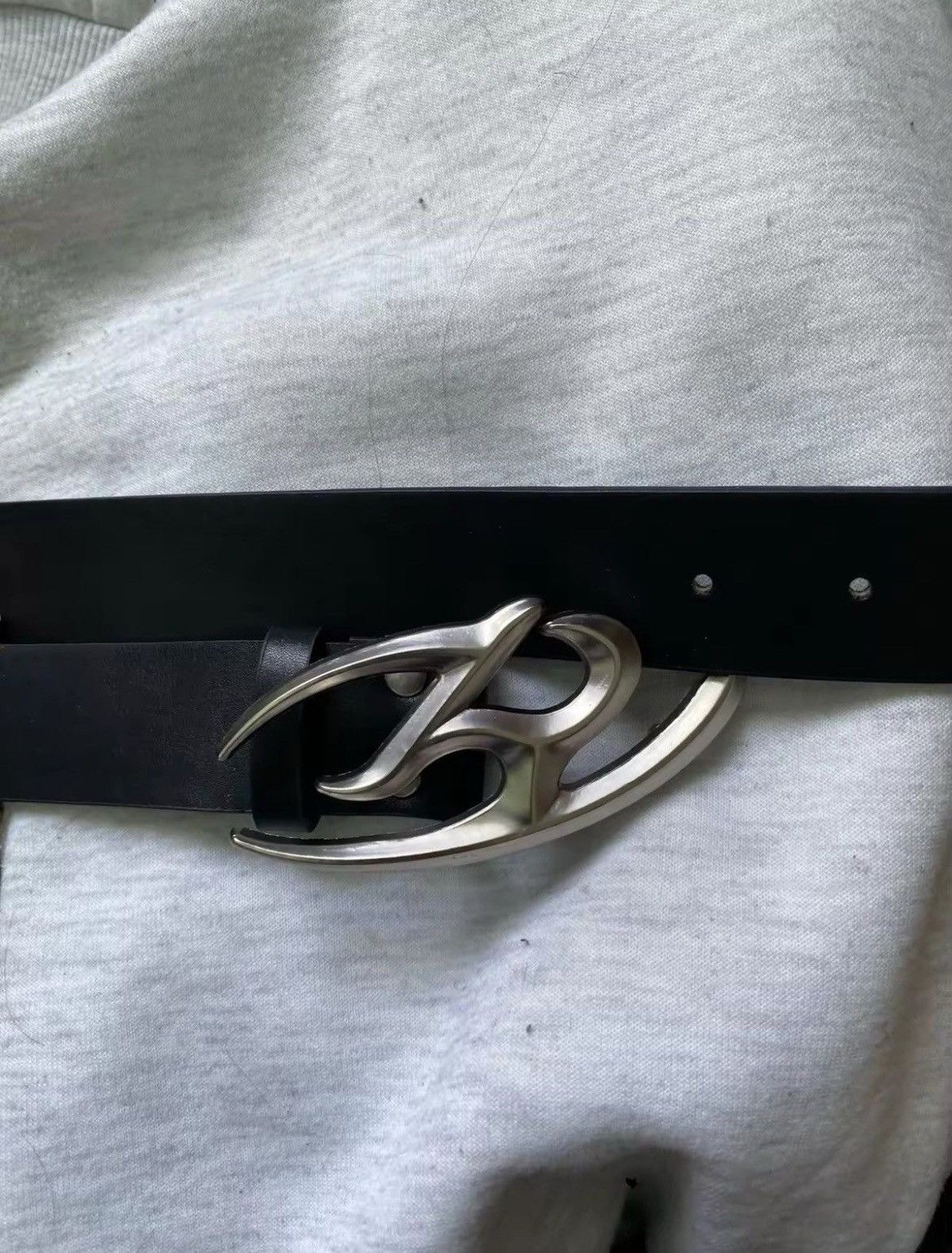 Japanese Brand × Leather Y2K style chrome buckle belt Size ONE SIZE - 2 Thumbnail