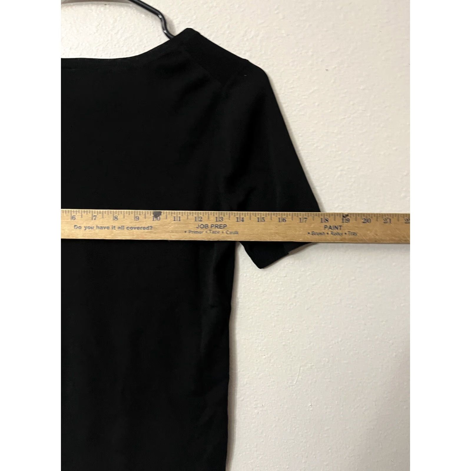 Ann Taylor Vintage Ann Taylor Loft Women's T-Shirt Medium Black Scoop Neck Short Sleeve Rayon Nylon Casual Size M / US 6-8 / IT 42-44 - 5 Thumbnail