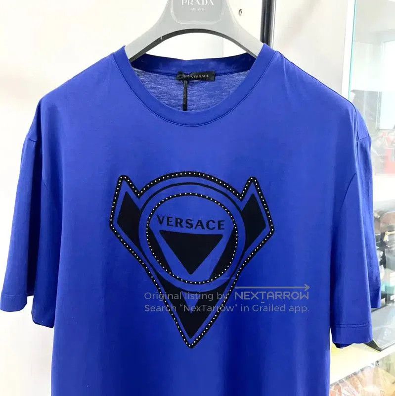 Versace Versace Summer Blue Cotton Men’s T-Shirt . Size US L / EU 52-54 / 3 - 4 Thumbnail