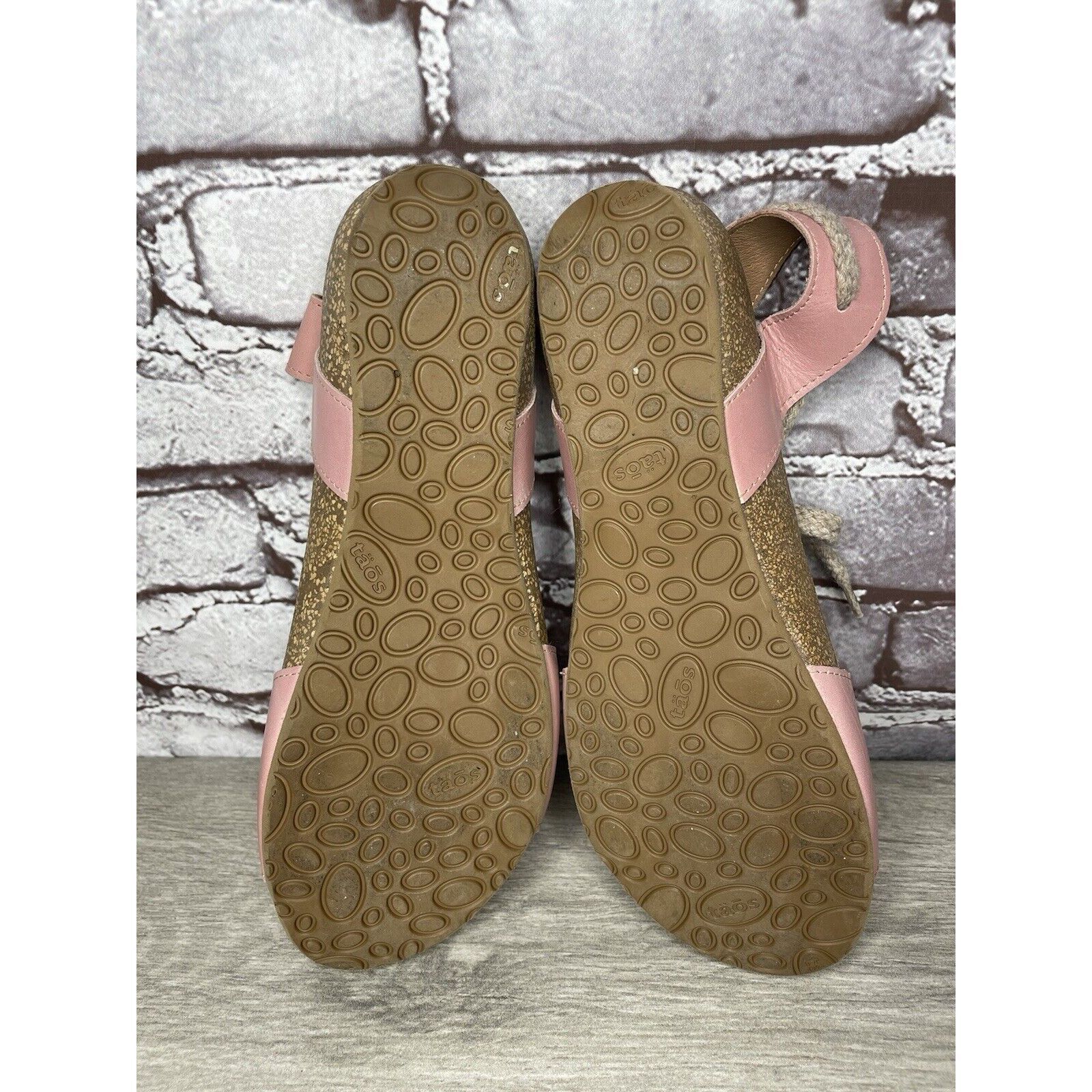 Other TAOS Pink Leather Ankle Lace Strap Cork Wedge Sandals Women Size US 9.5 / IT 39.5 - 7 Thumbnail