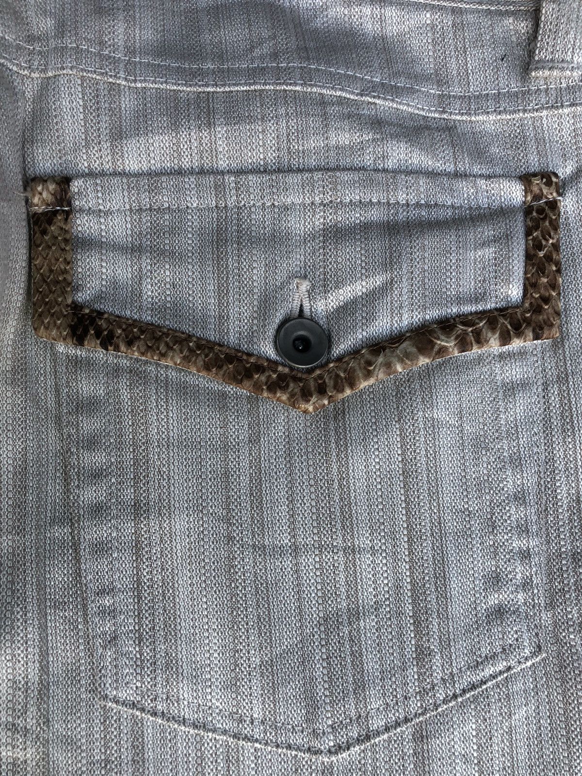 If Six Was Nine Japanese Takaio Flared Jeans Snake Skin Distressed Jeans Size US 33 - 15 Thumbnail
