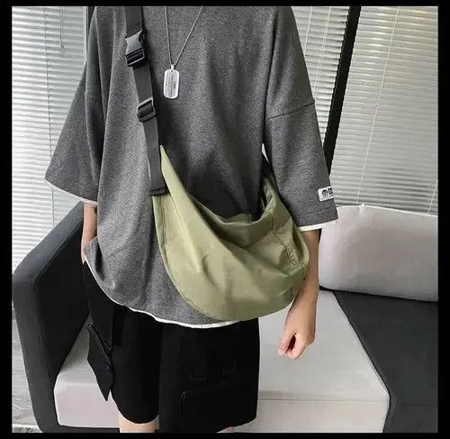Designer Shoulder Nylon Roomy Bag Japanese Harajuku style Zipper Size ONE SIZE - 5 Thumbnail