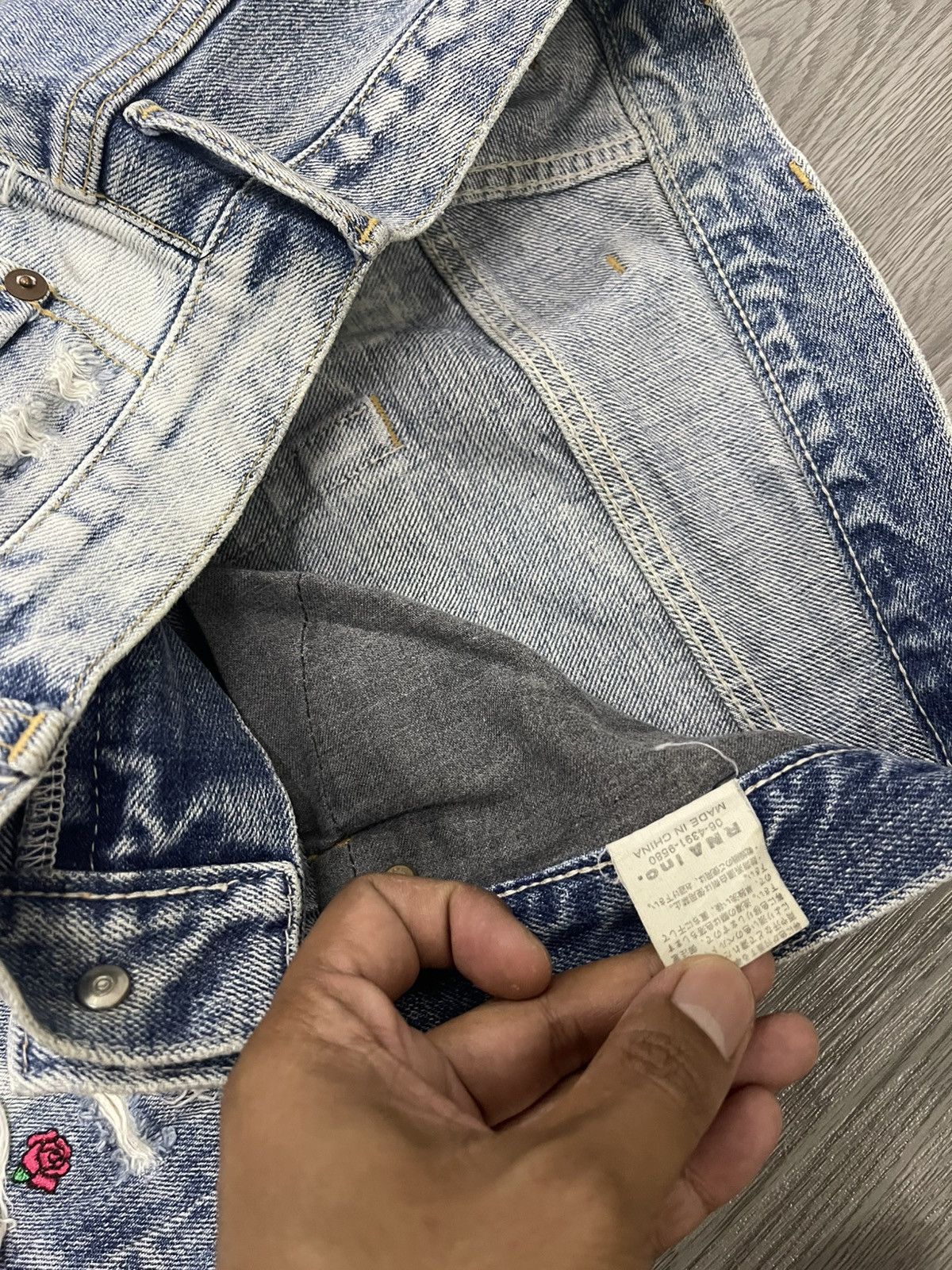 Japanese Brand RNA studded Rip distressed denim Size US 30 / EU 46 - 8 Thumbnail