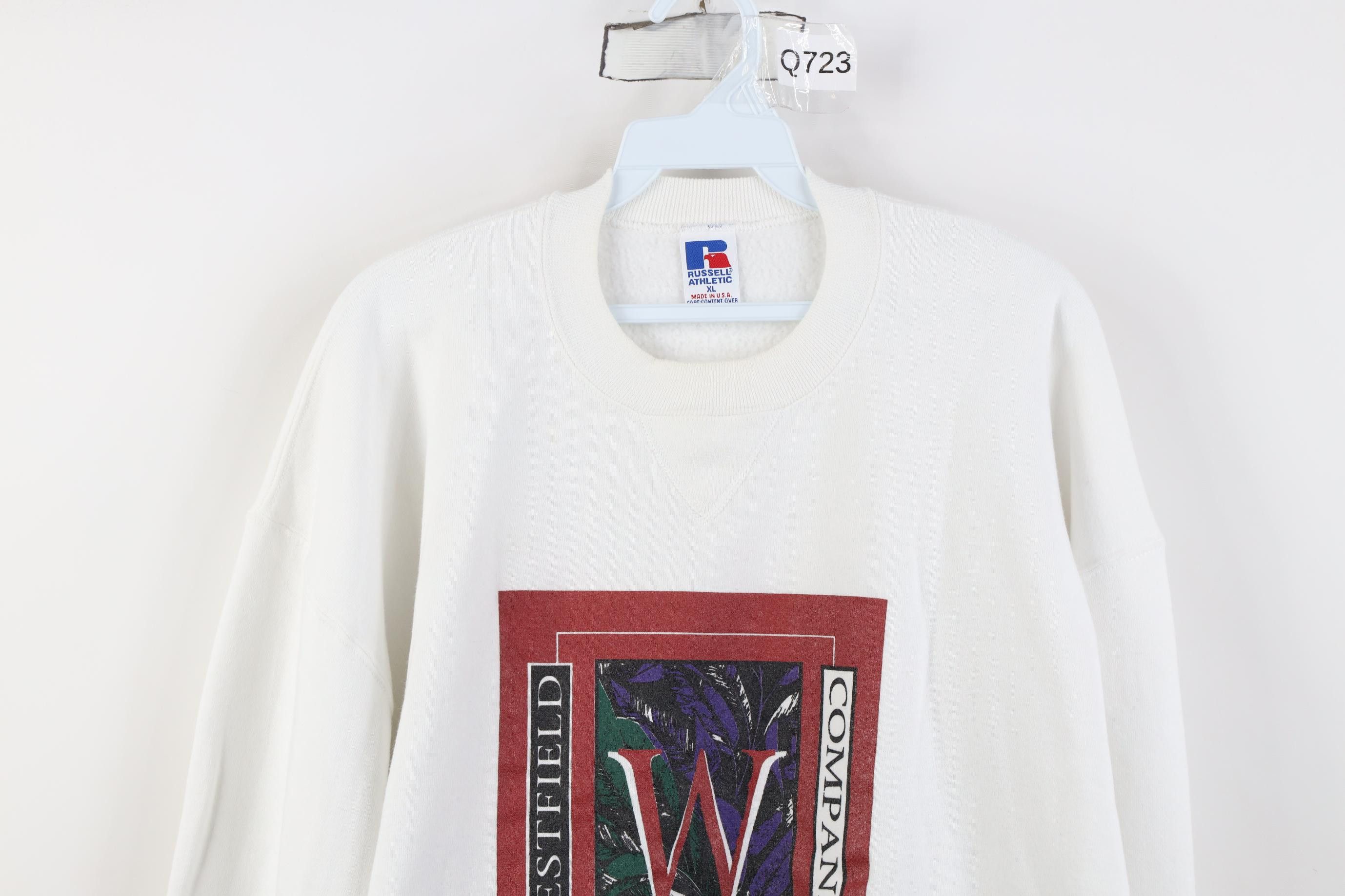 Russell Athletic Vintage 90s Russell Athletic Companies Sweatshirt White USA Size US XL / EU 56 / 4 - 2 Thumbnail