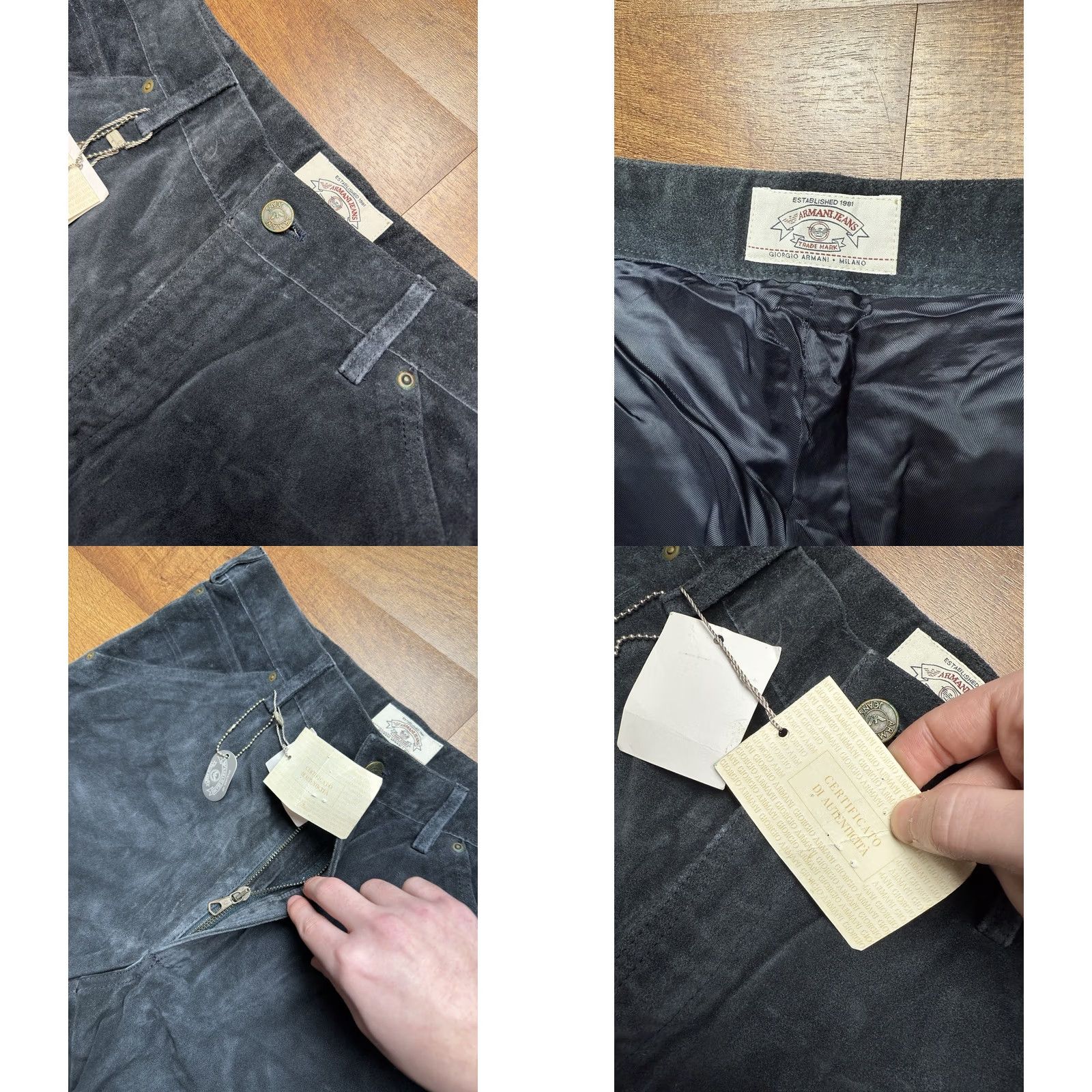 Giorgio Armani VINTAGE Giorgio Armani Milano Suede Carpenter Jeans Pants Men 38X35 Blue Car pen ter Jeans Mens 38x35 Suede Carpenter Armani Milano Jeans Mens Blue Size US 38 / EU 54 - 8 Thumbnail