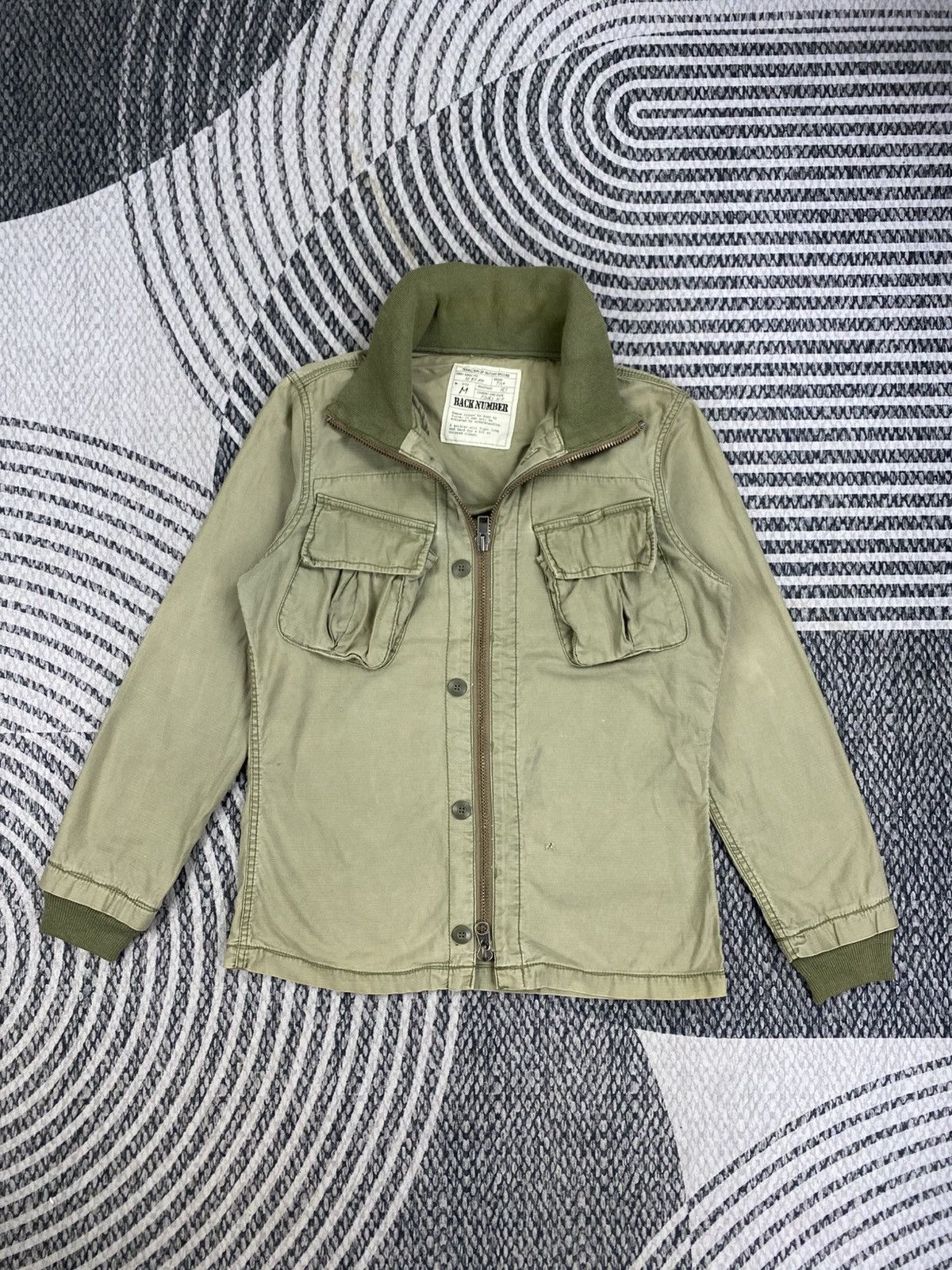 Japanese Brand Vtg Back Number Army Style Zipper Jacket Size US M / EU 48-50 / 2 - 5 Thumbnail