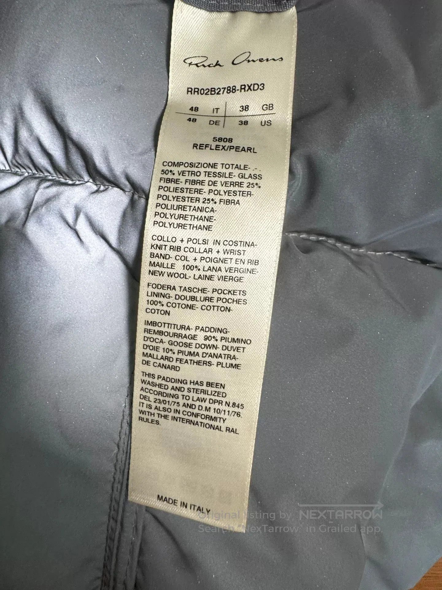 Rick Owens Rick Owens Reflective Pilot Jacket Pearl Gray. Size US M / EU 48-50 / 2 - 7 Thumbnail