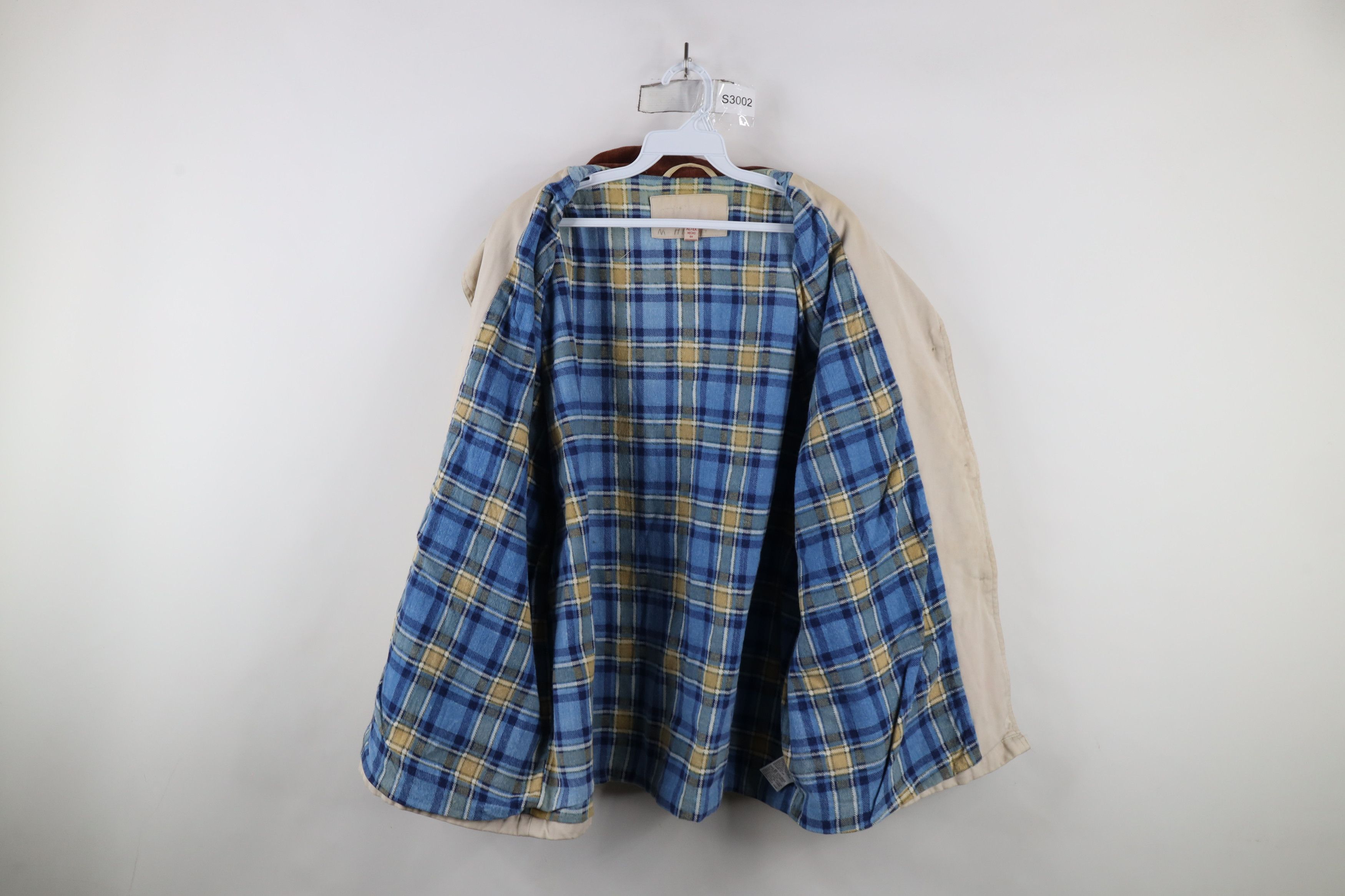 Vintage Vintage 90s Streetwear Flannel Lined Chore Barn Jacket Beige Size XL / US 12-14 / IT 48-50 - 9 Thumbnail