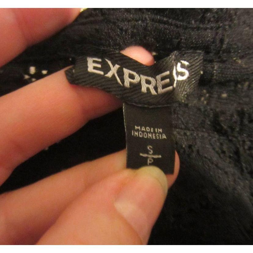 Express Express Black Lace Sheer Crop Top Short Sleeve Women’s Small Size S / US 4 / IT 40 - 3 Thumbnail