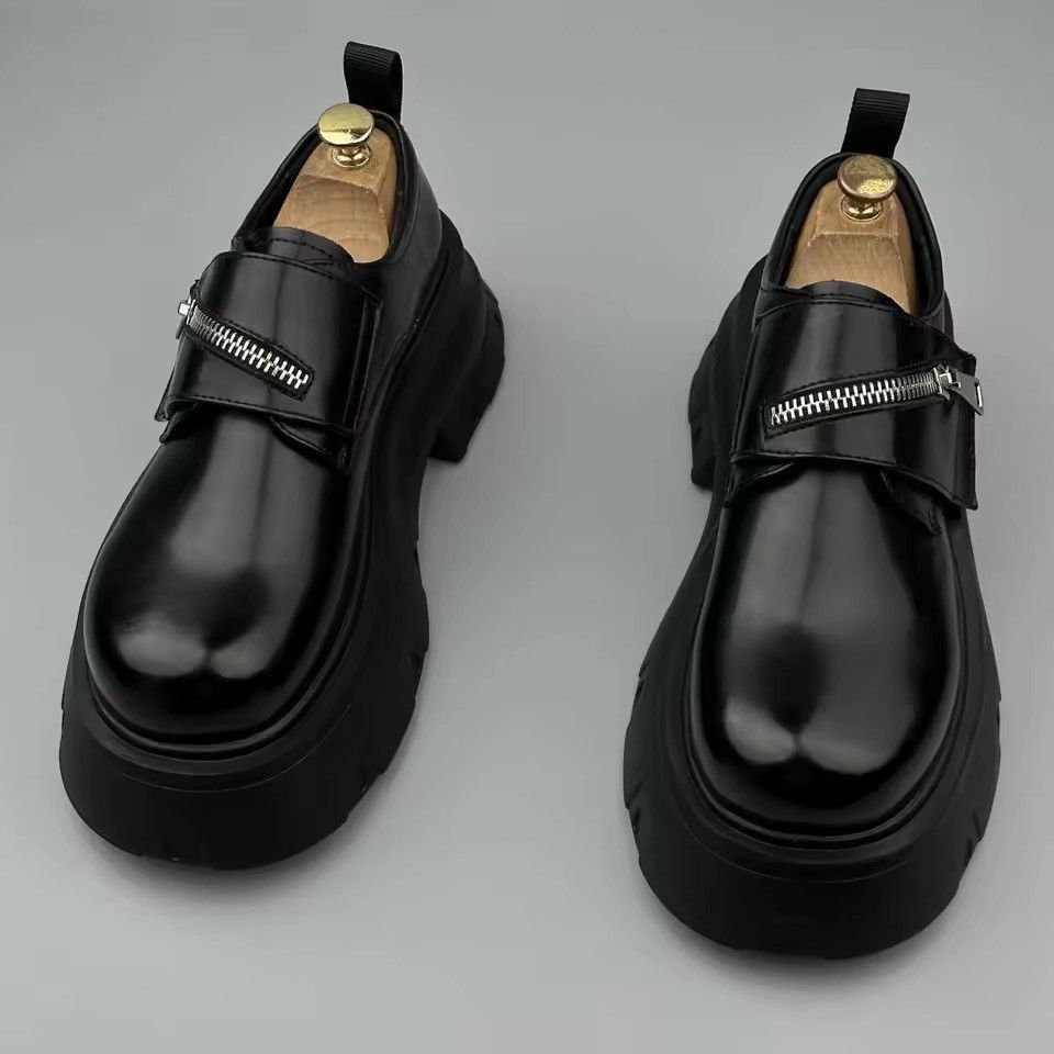 Genuine Real Leather Casual Platform British Boots Loafers