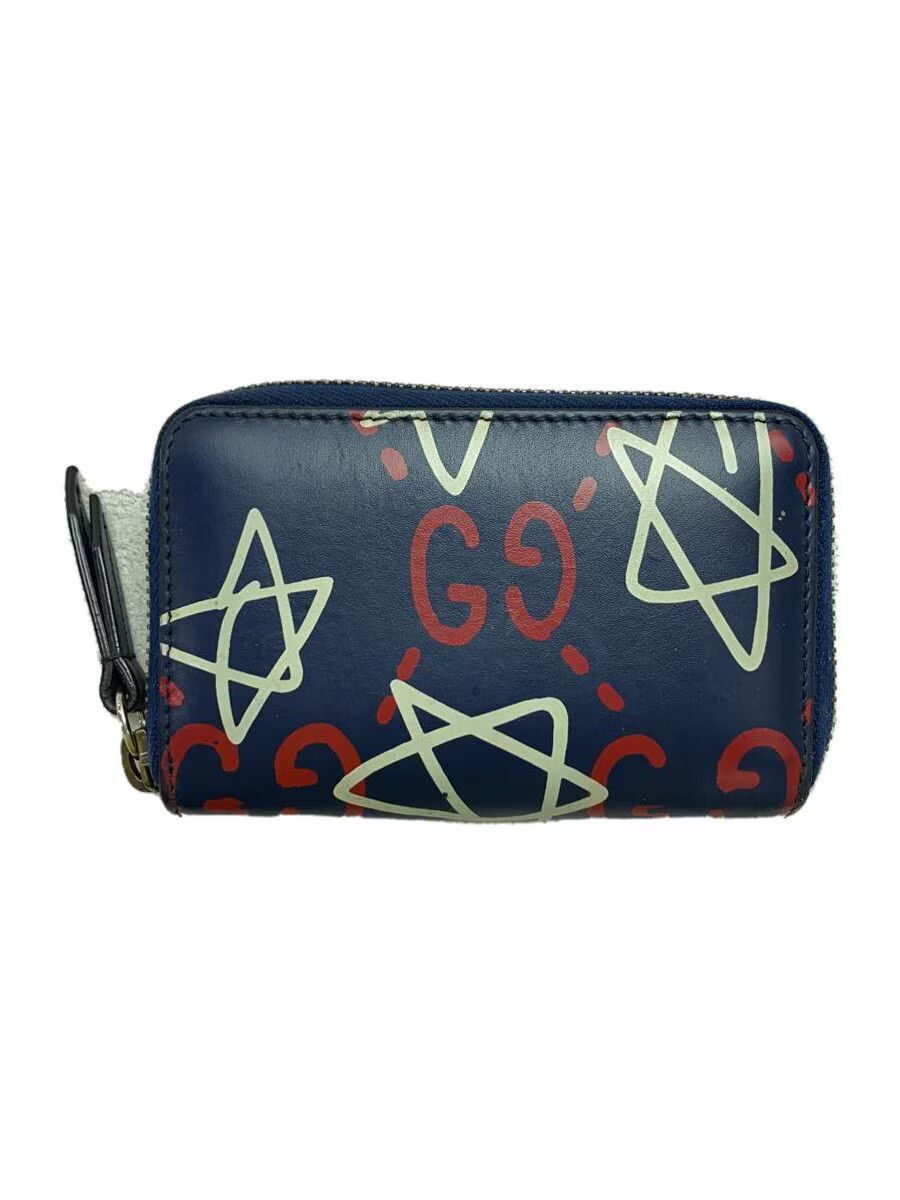 Gucci Gucci Ghost GG Star Print Leather Coin Case Navy Size ONE SIZE - 1 Thumbnail