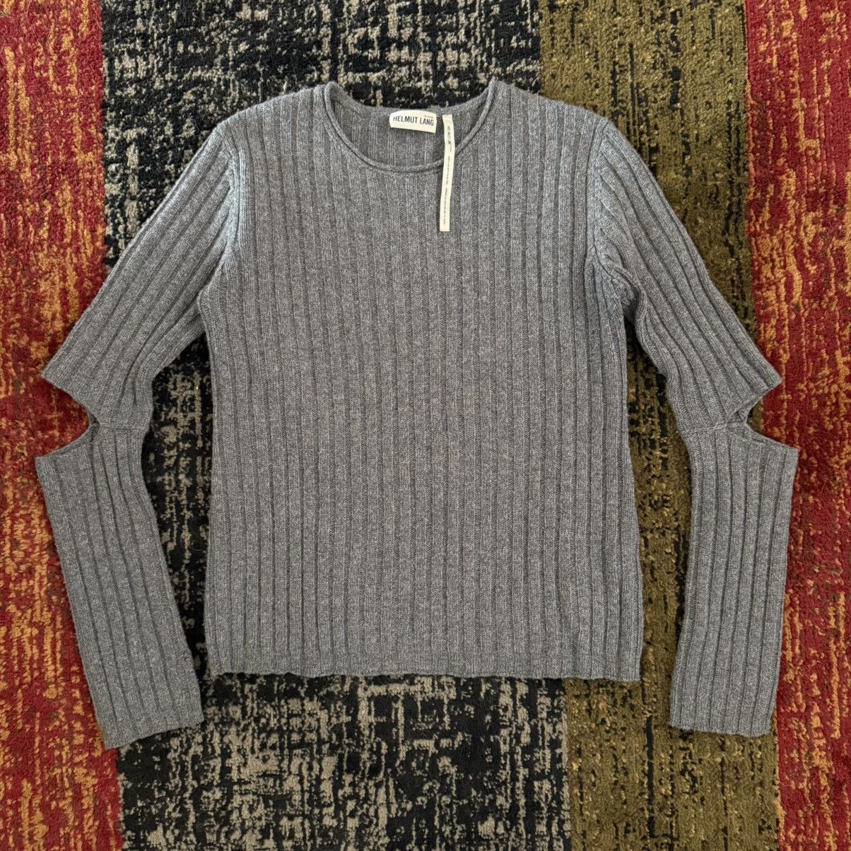 Clothing Knitted Elbow Helmut Lang Elbow Cut Out Sweater Helmut