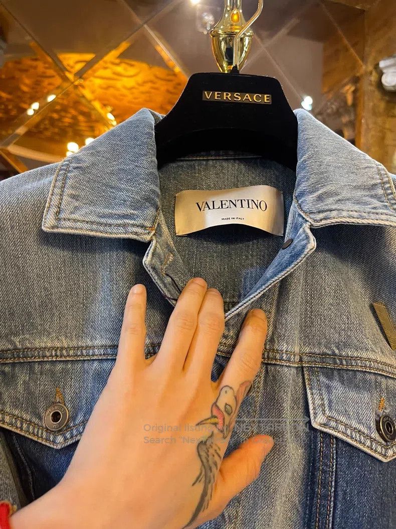 Valentino Valentino Logo cape dropped shoulder silhouette denim jack Size M / US 6-8 / IT 42-44 - 6 Thumbnail