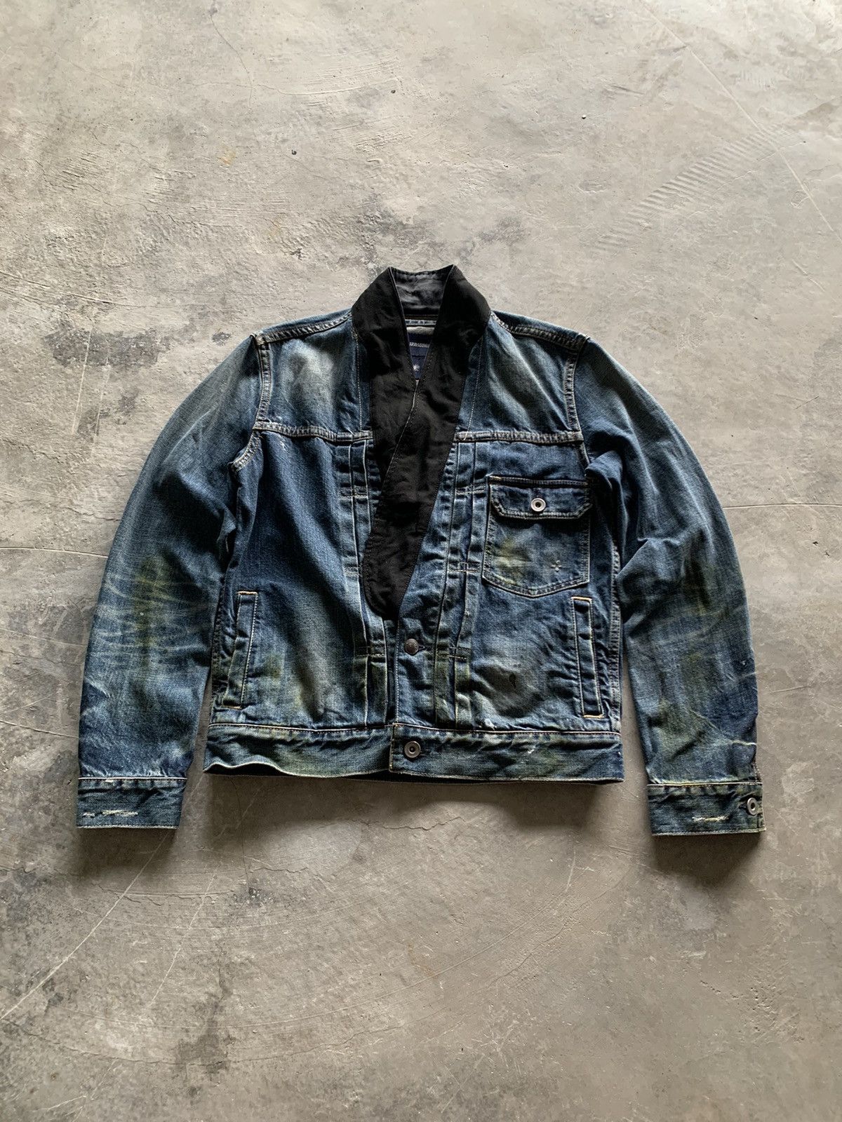 Japanese Brand ARCHIVED miharayasuhiro japanese denim jacket splatter vtg Size US S / EU 44-46 / 1 - 1 Thumbnail