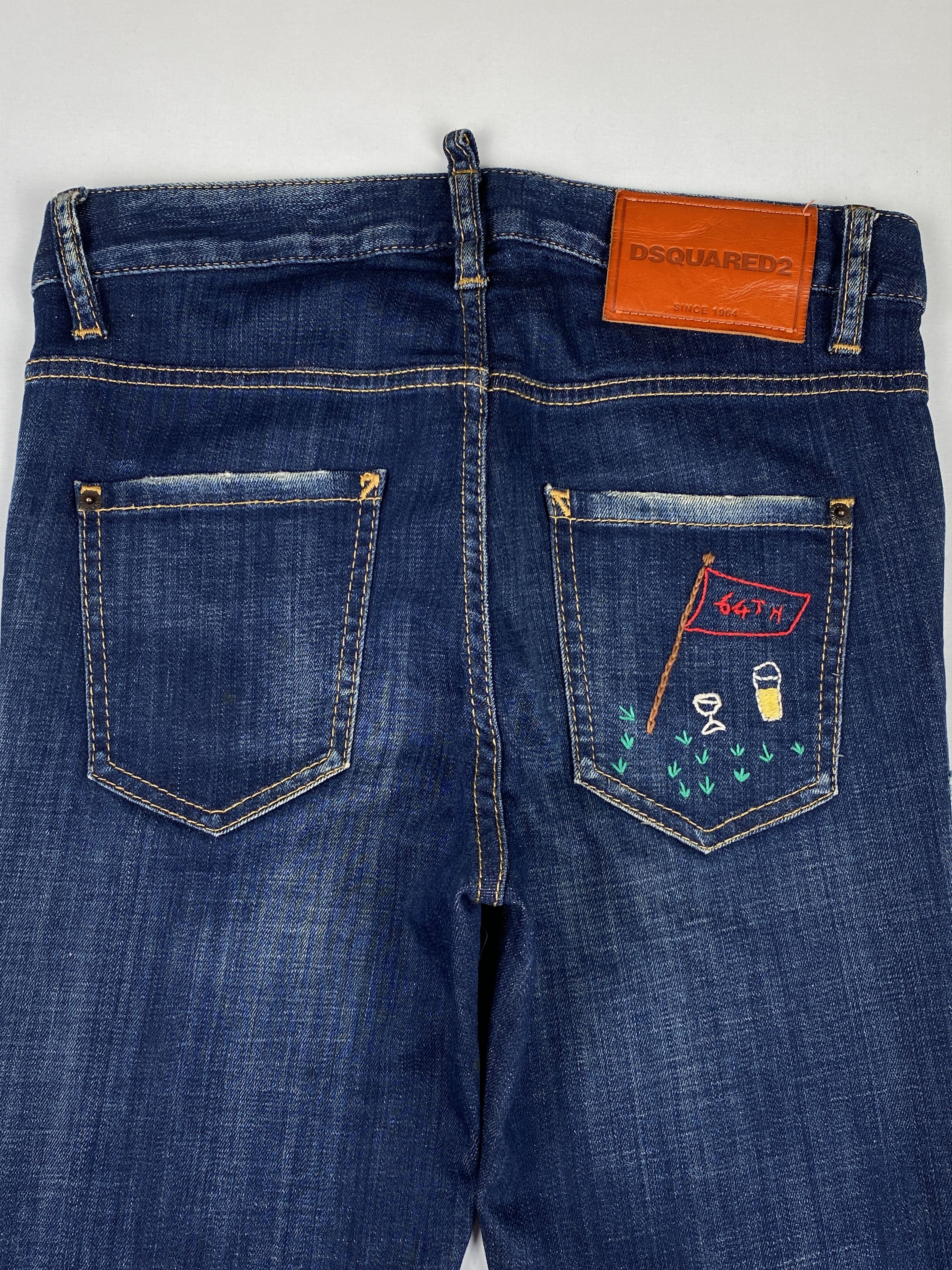 Dsquared2 Embroidered "DAN" Distressed Patch Jeans Size US 30 / EU 46 - 8 Thumbnail
