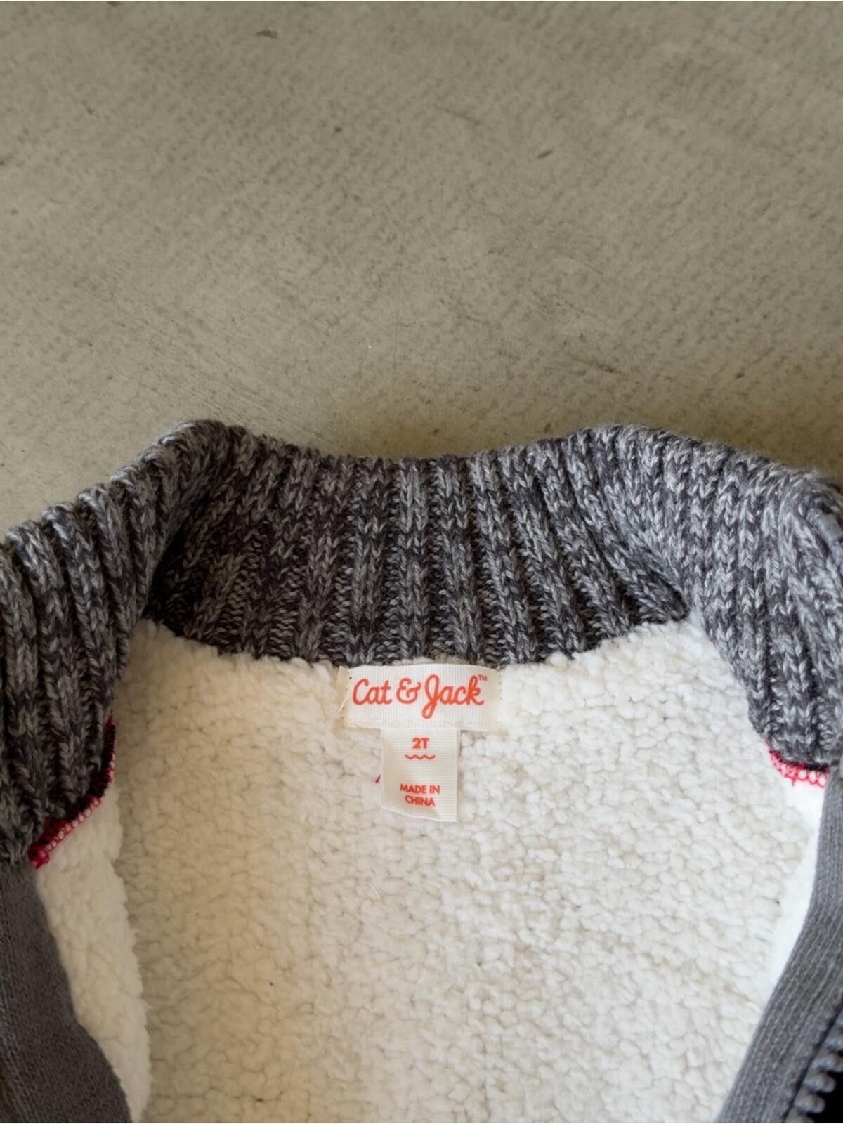 Other Cat & Jack / Buffalo Plaid Sherpa Jacket / Red Gray 2T Size US XXS / EU 40 - 9 Thumbnail