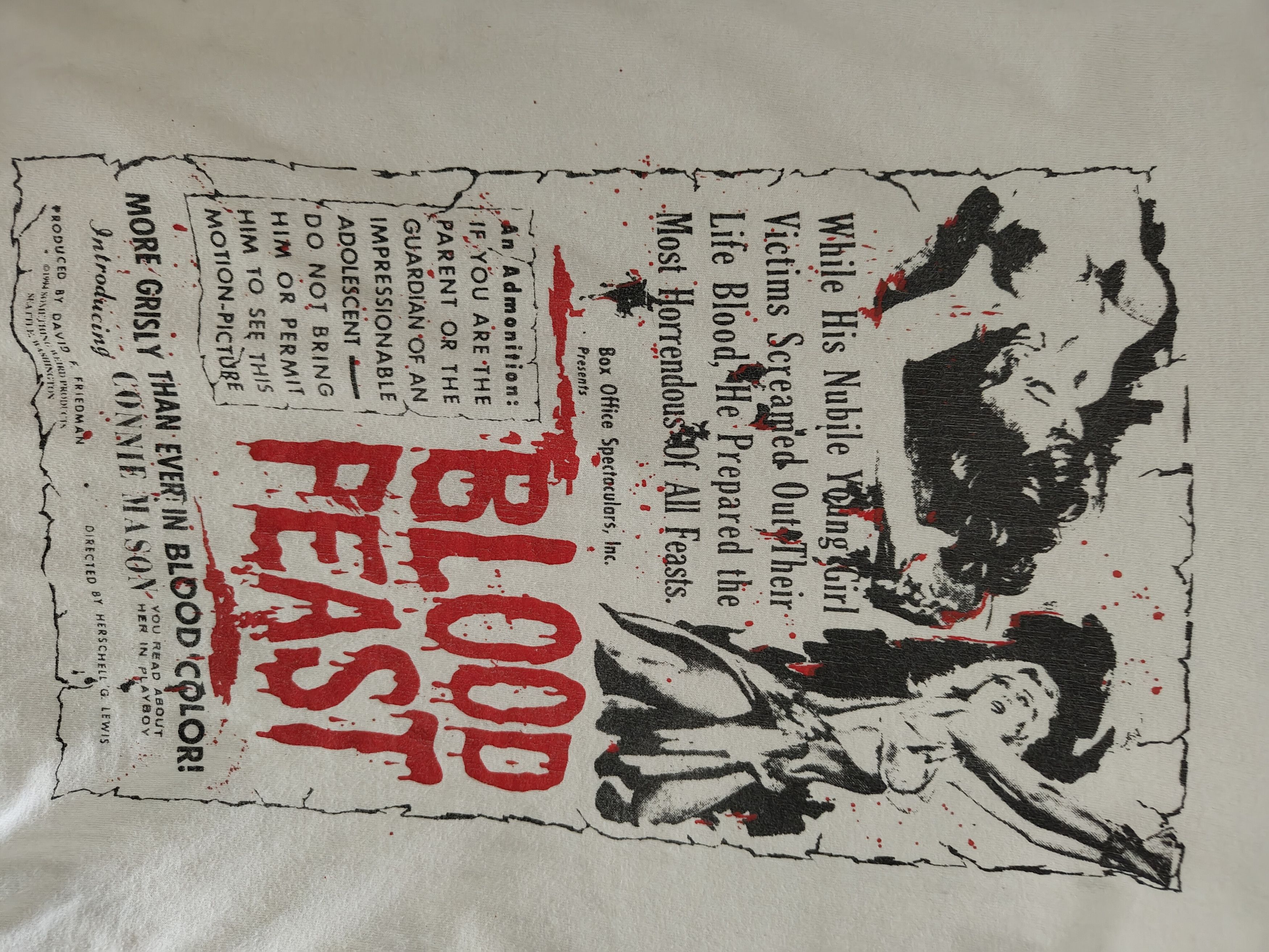 Hanes Rare Vintage Blood-Feast 1963 T-shirt Size US L / EU 52-54 / 3 - 4 Thumbnail