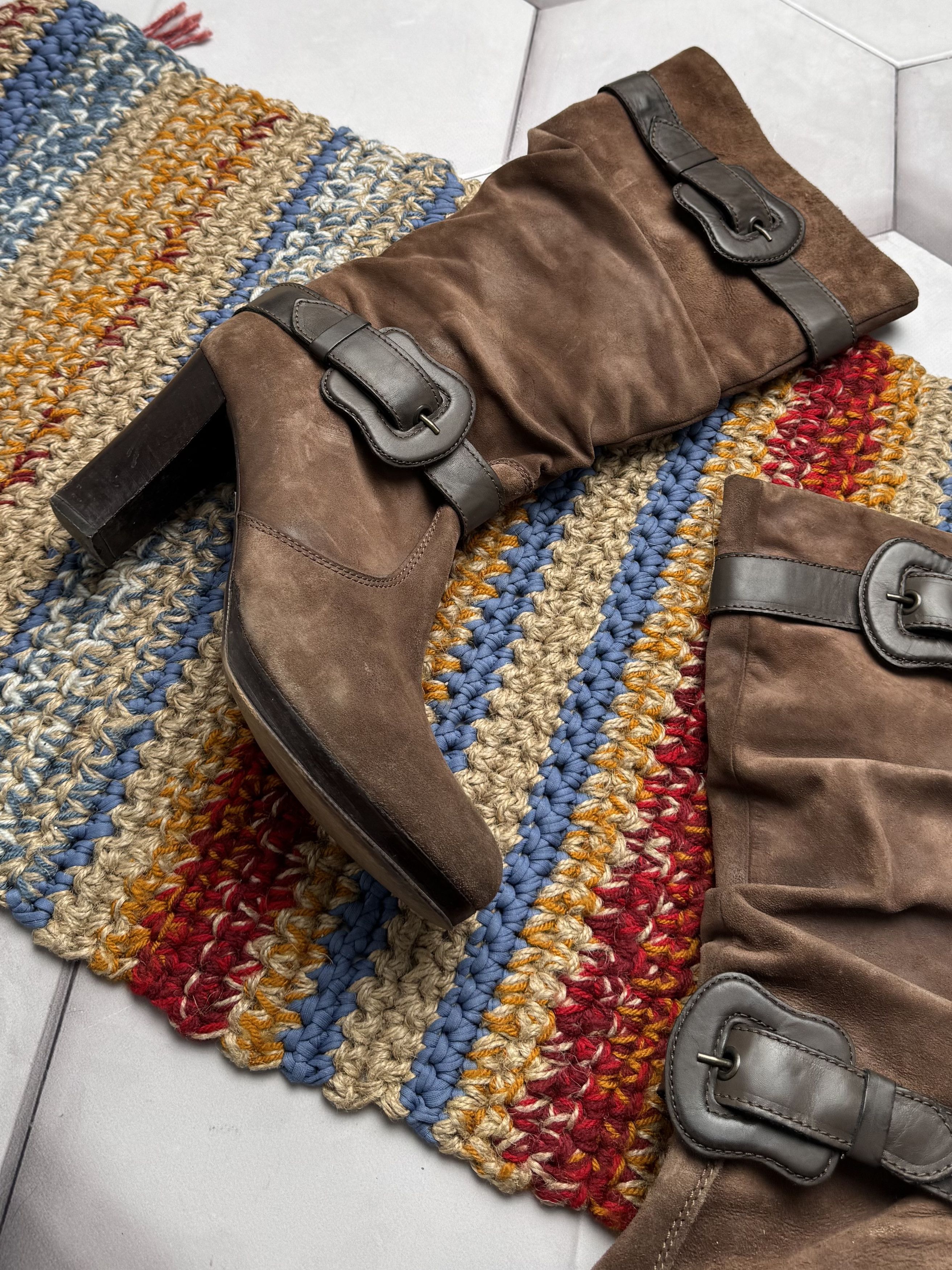 Vintage Vintage Suede Boots With Straps (E4) Size US 10 / IT 40 - 2 Thumbnail