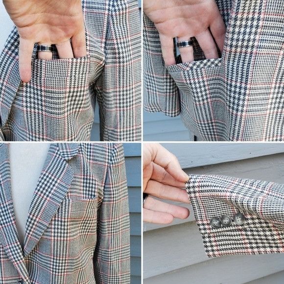 Talbots × Vintage Vintage 90s Talbots Pink Gray Herringbone Glen Plaid Skirt B Size S / US 4 / IT 40 - 5 Thumbnail