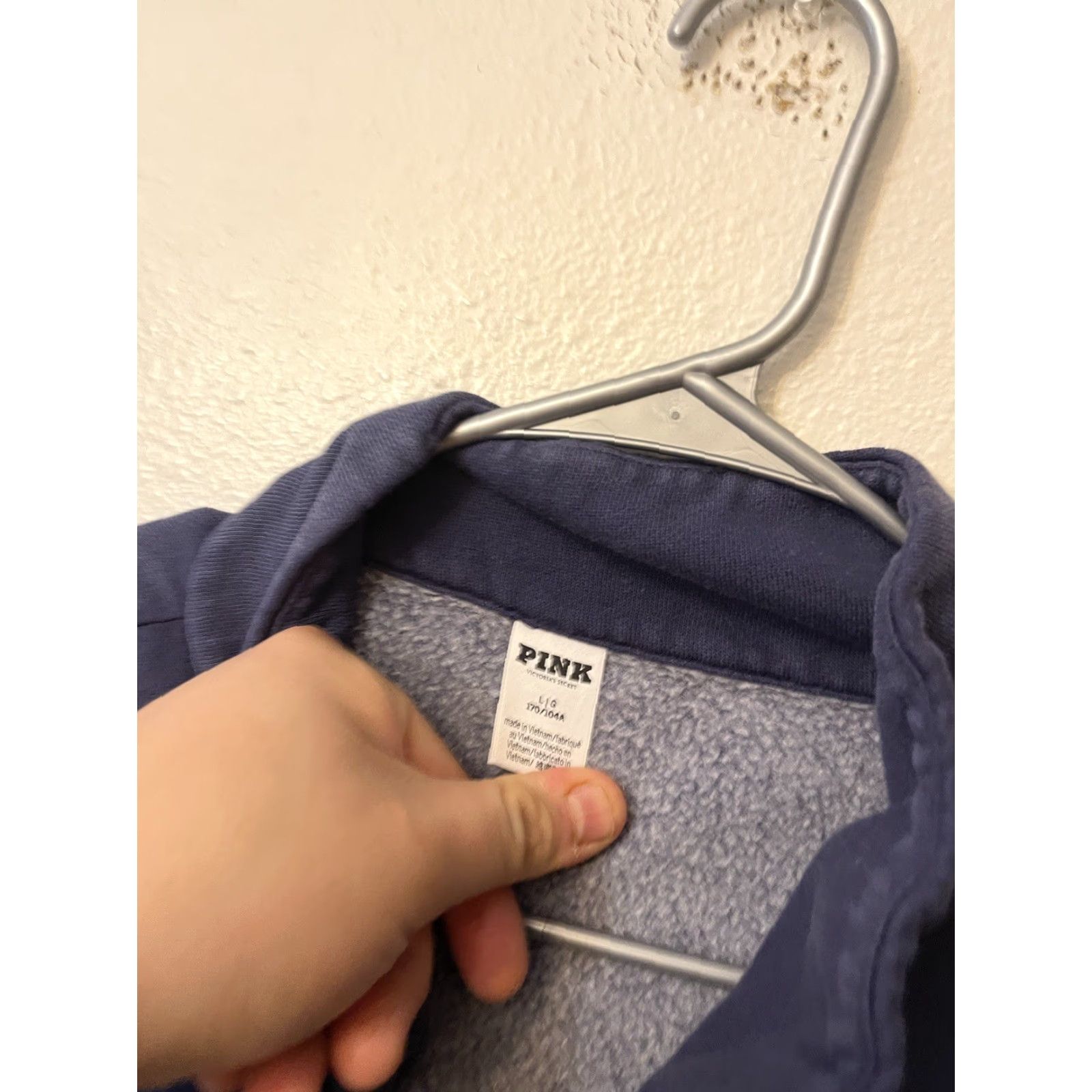 Vintage PINK Victoria's Secret Full Zip Fleece Sweatshirt Blue Mock Neck Women's Size L Size L / US 10 / IT 46 - 3 Thumbnail
