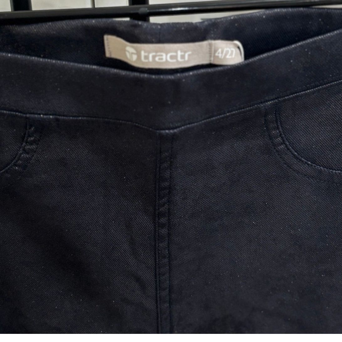 Other tractr Pull On Pants Shimmer Coated Navy Size 4/27 Size 27" / US 4 / IT 40 - 4 Thumbnail